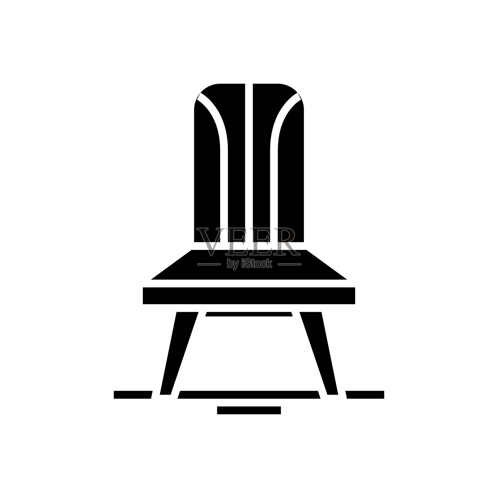 木椅线条图标，概念符号，轮廓矢量插图，线性符号图标素材
