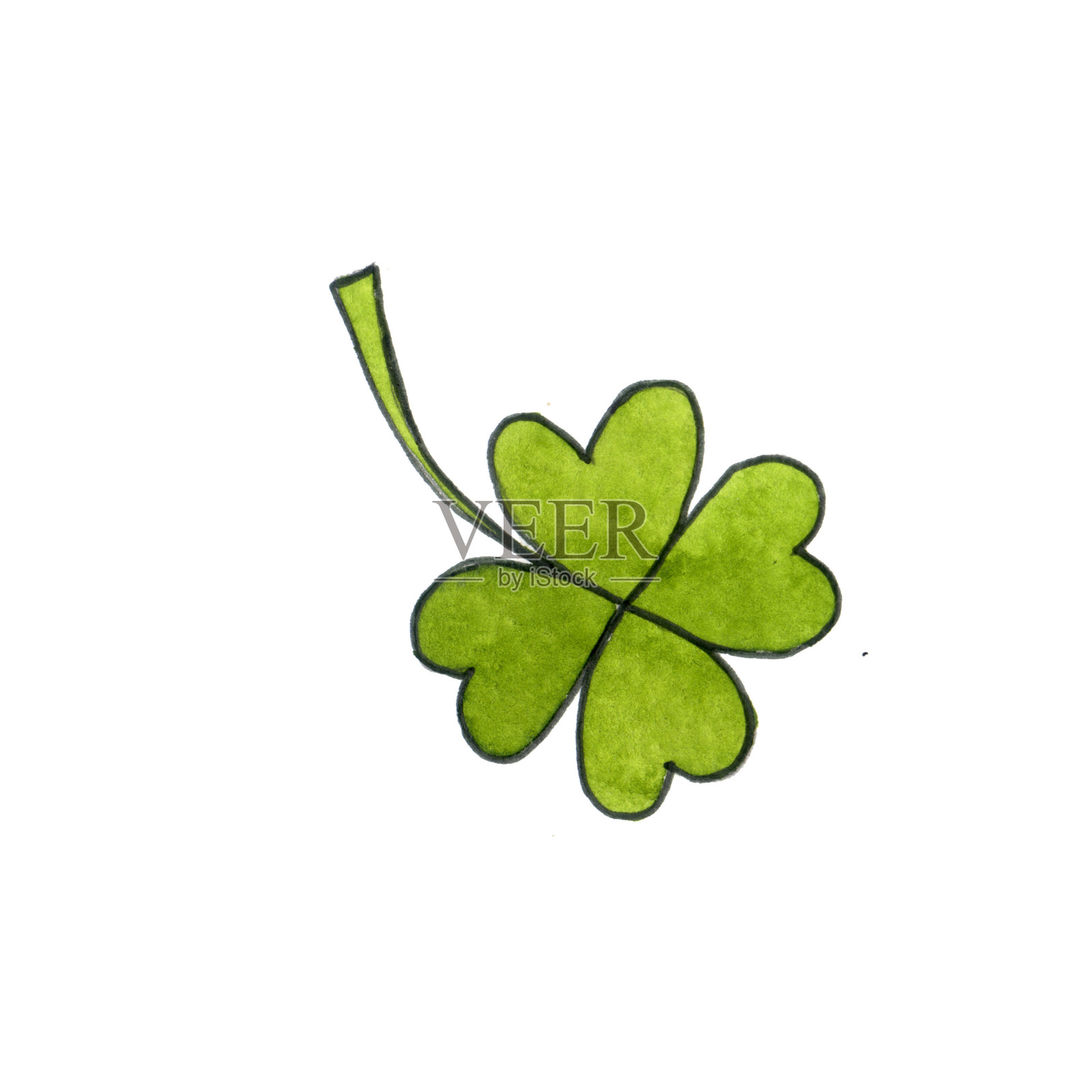 四叶。爱尔兰节日的象征之一是“圣帕特里克节”。设计元素图片
