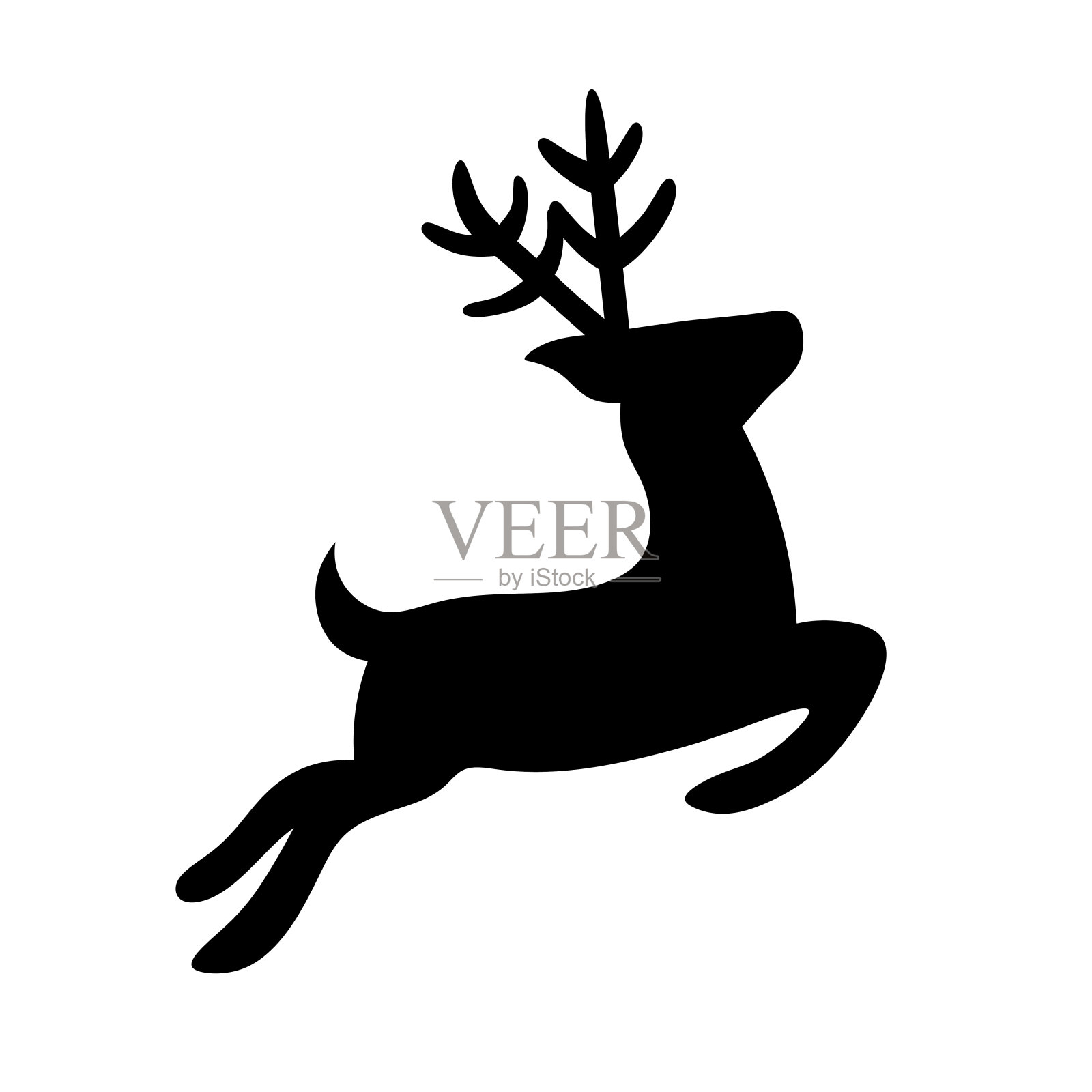 驯鹿剪影图标标志图案背景设计元素图片