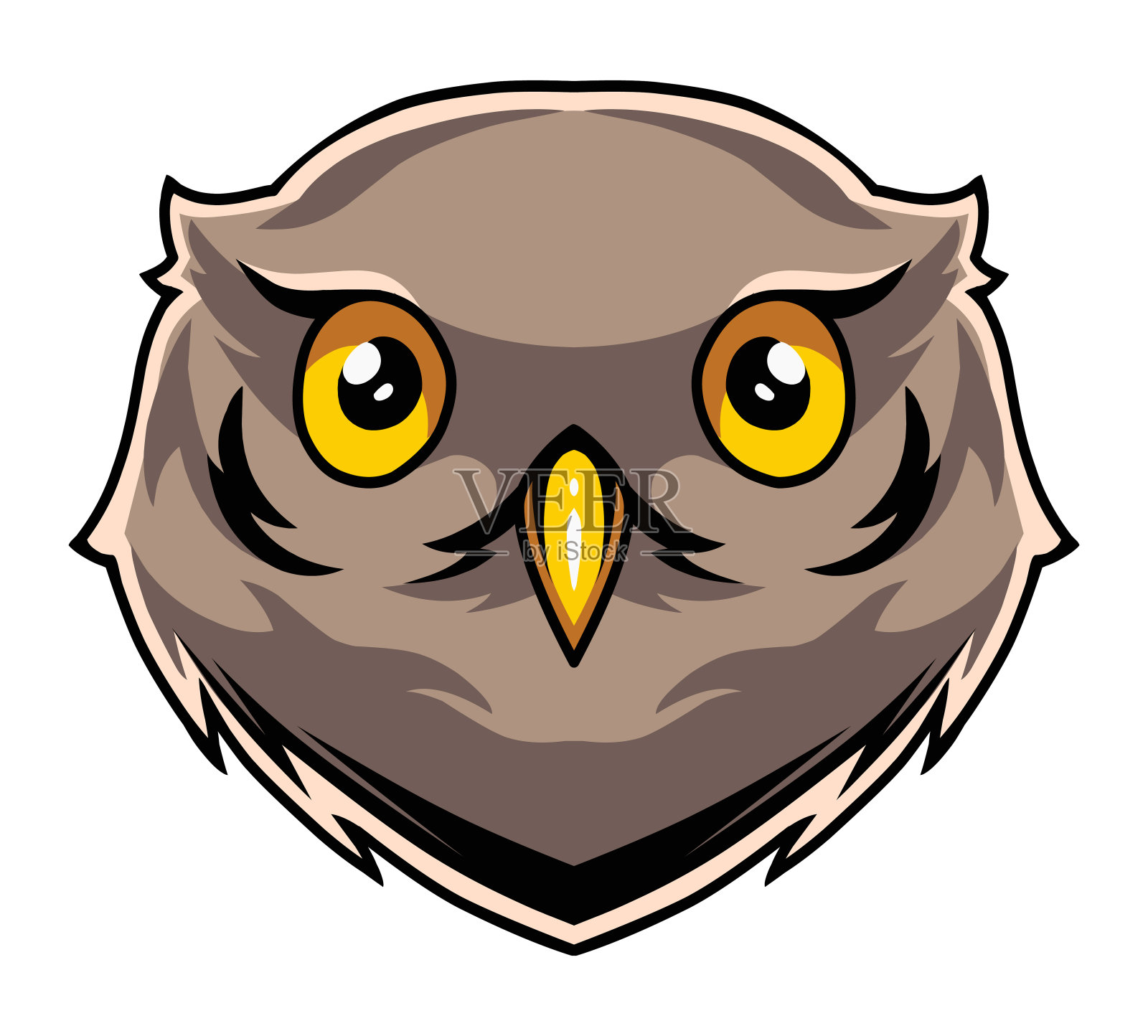 猫头鹰头吉祥物标志设计元素图片