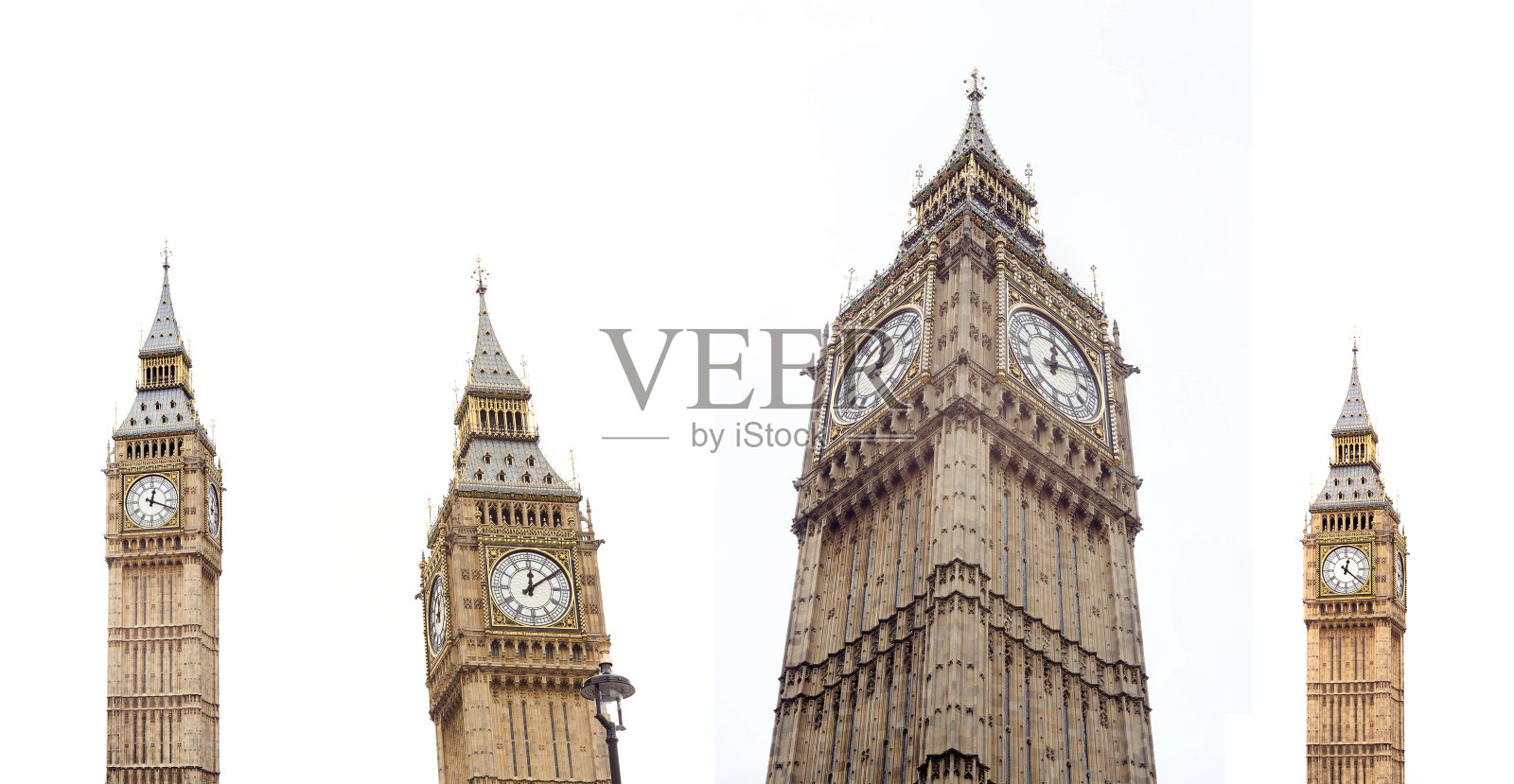 英国伦敦的大本钟和其他建筑。照片摄影图片