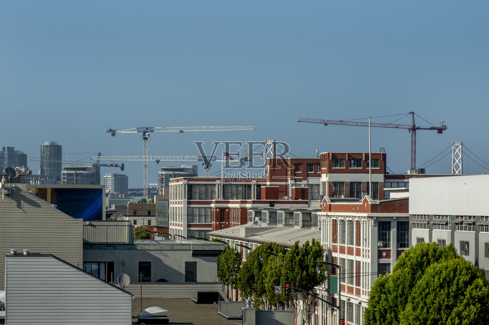 建筑起重机，旧金山照片摄影图片
