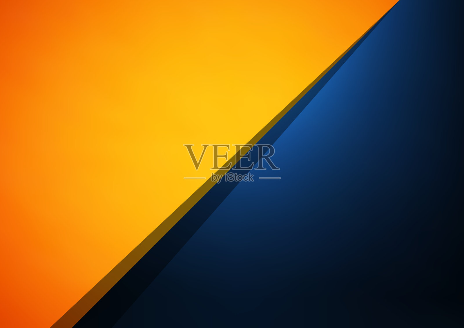 抽象橙色和蓝色重叠矢量背景，可用于艺术品设计插画图片素材