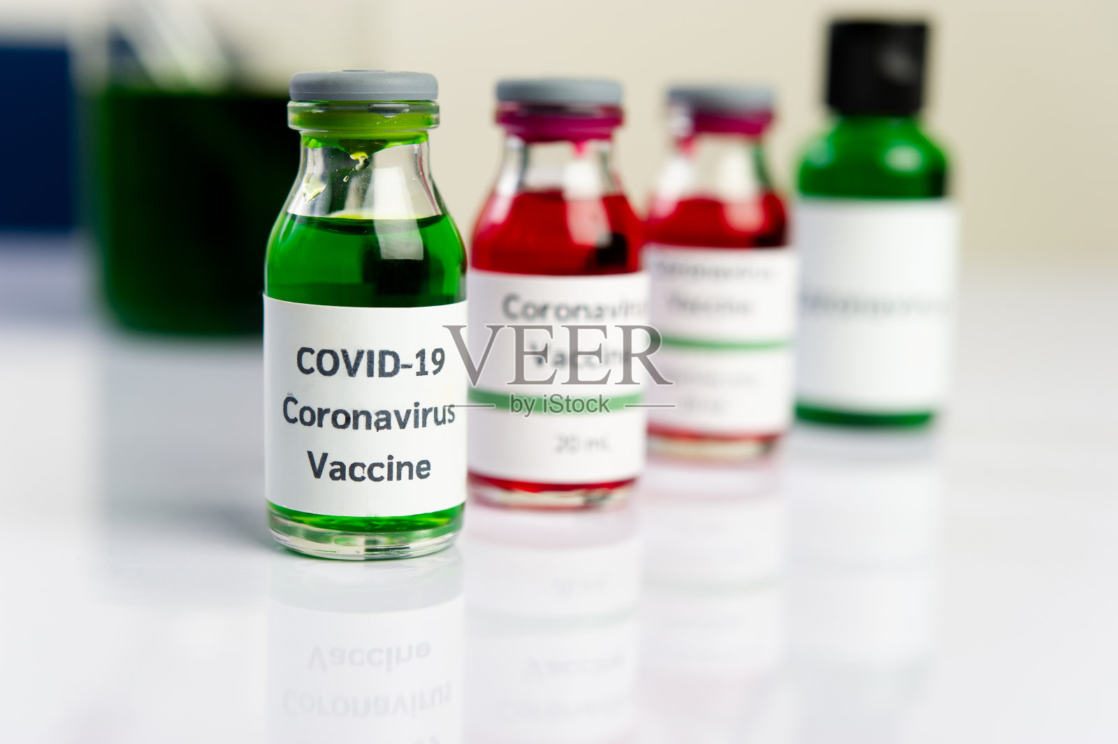 新型冠状病毒免疫抑制剂、图像、模拟、病毒未来发展和预防的图像。照片摄影图片