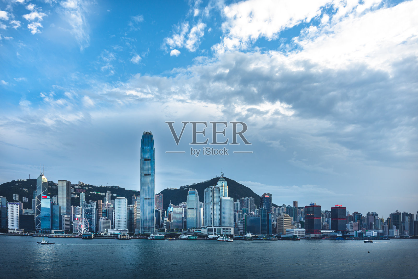 维多利亚港美景;香港的城市照片摄影图片
