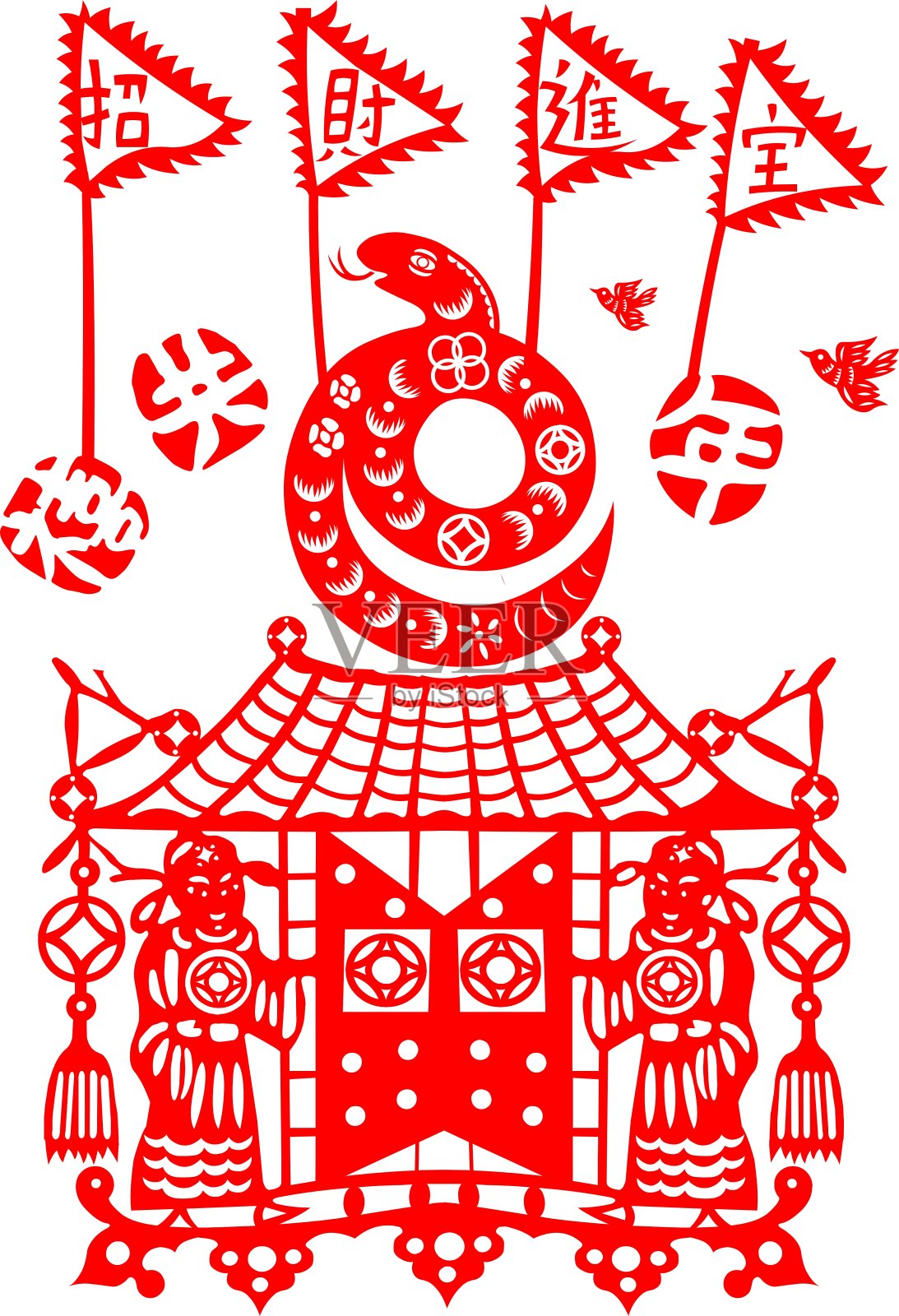 中国新年蛇设计元素图片