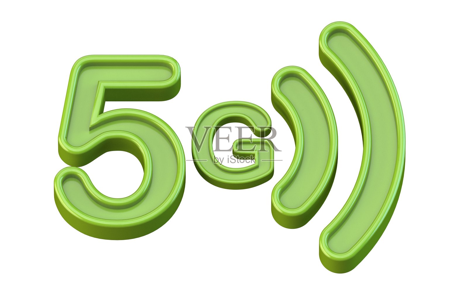 绿色5G图标3D照片摄影图片