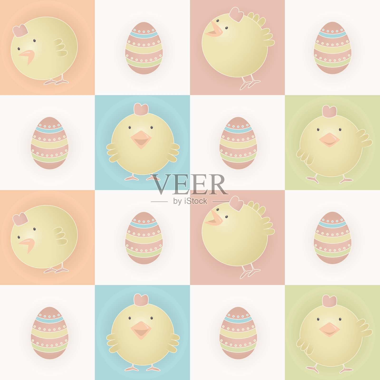 复活节小鸡插画图片素材