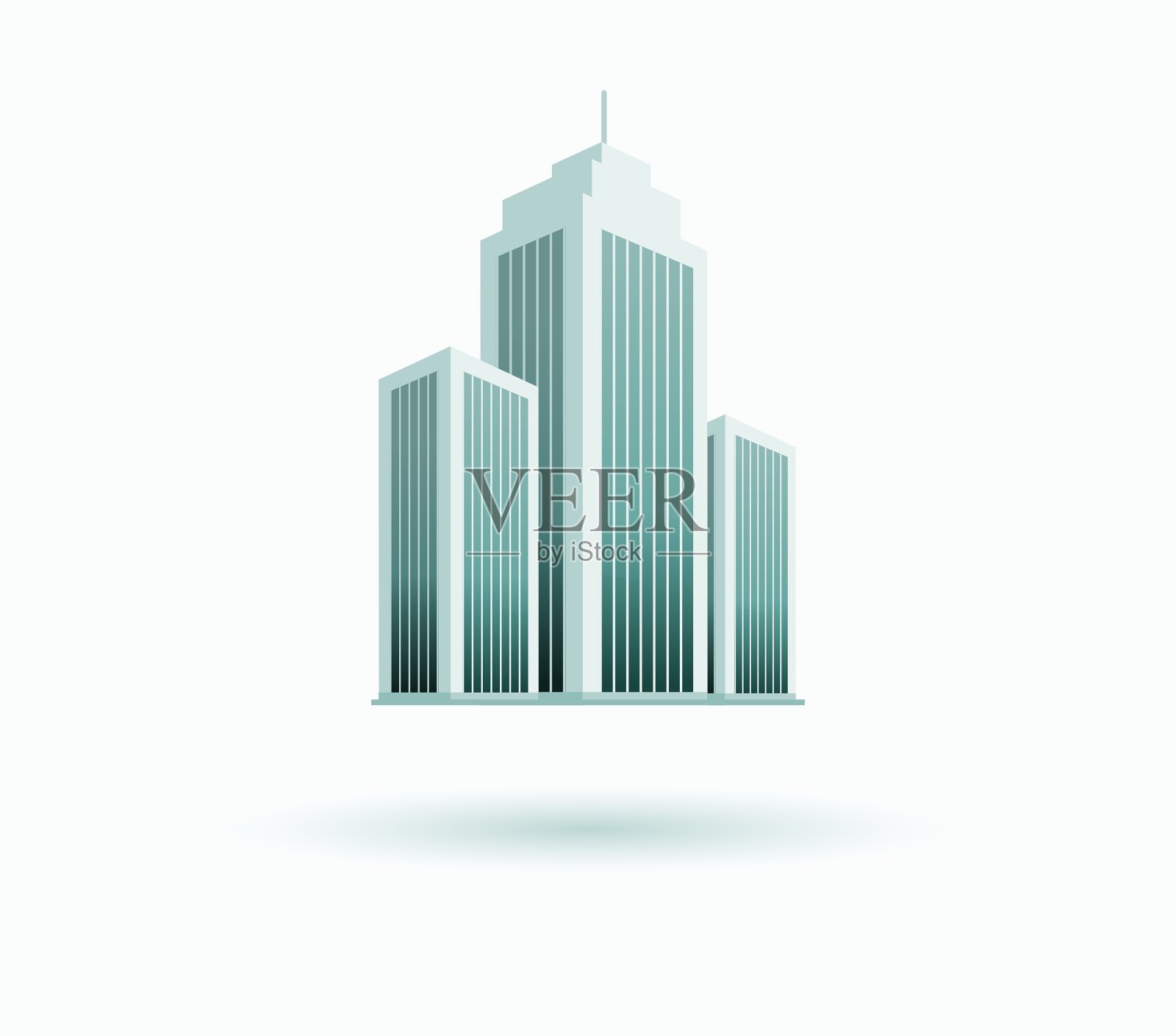 摩天大楼和房屋建筑的标志插画图片素材