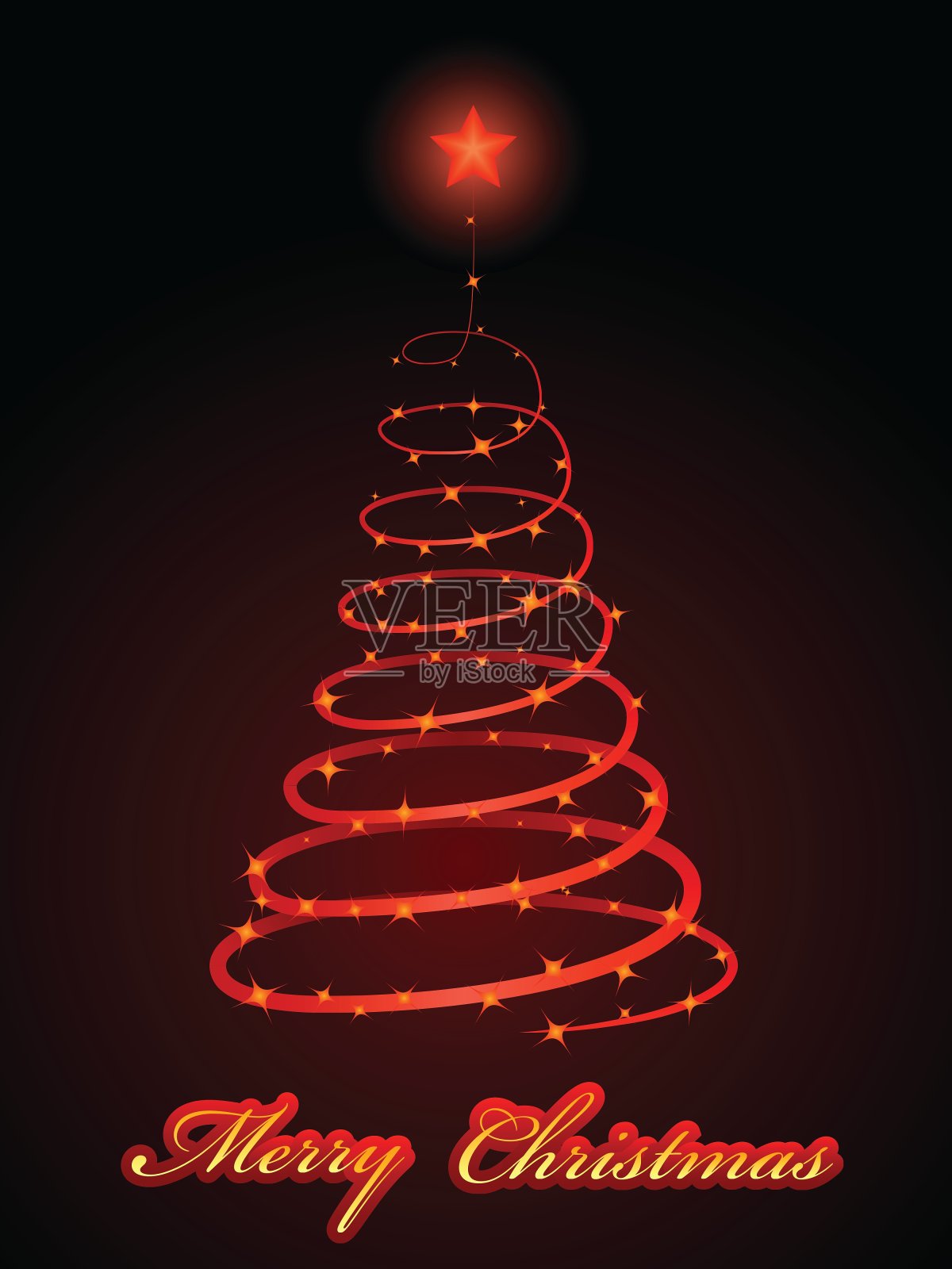 抽象的圣诞树插画图片素材
