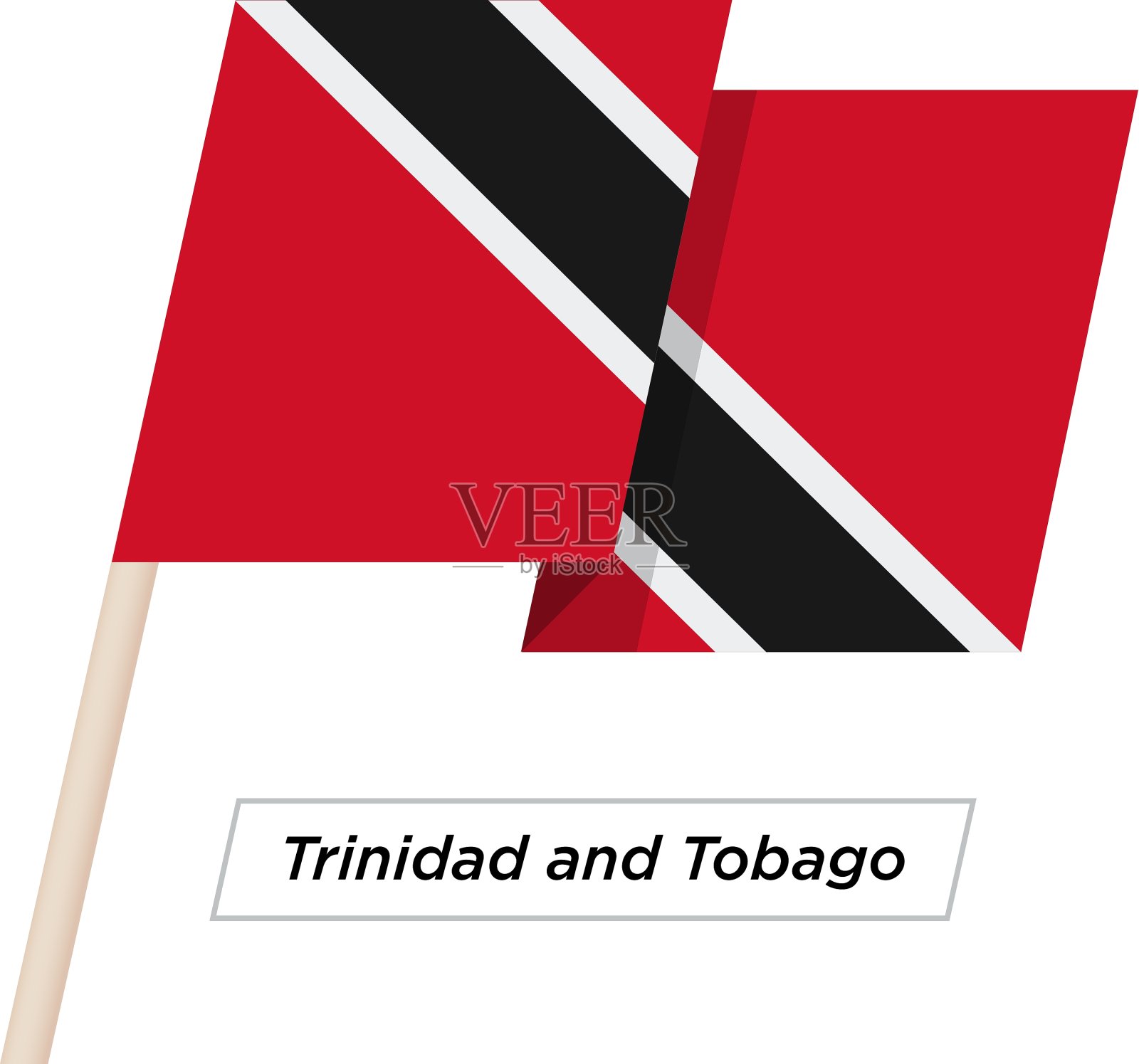 特立尼达和多巴哥国旗图标的平面设计插画图片素材_ID:366821684-Veer图库