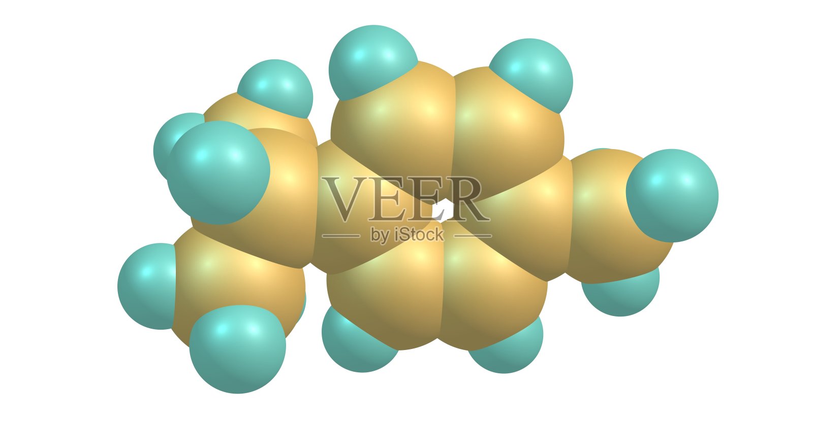 伞花烃分子结构，3d插图照片摄影图片