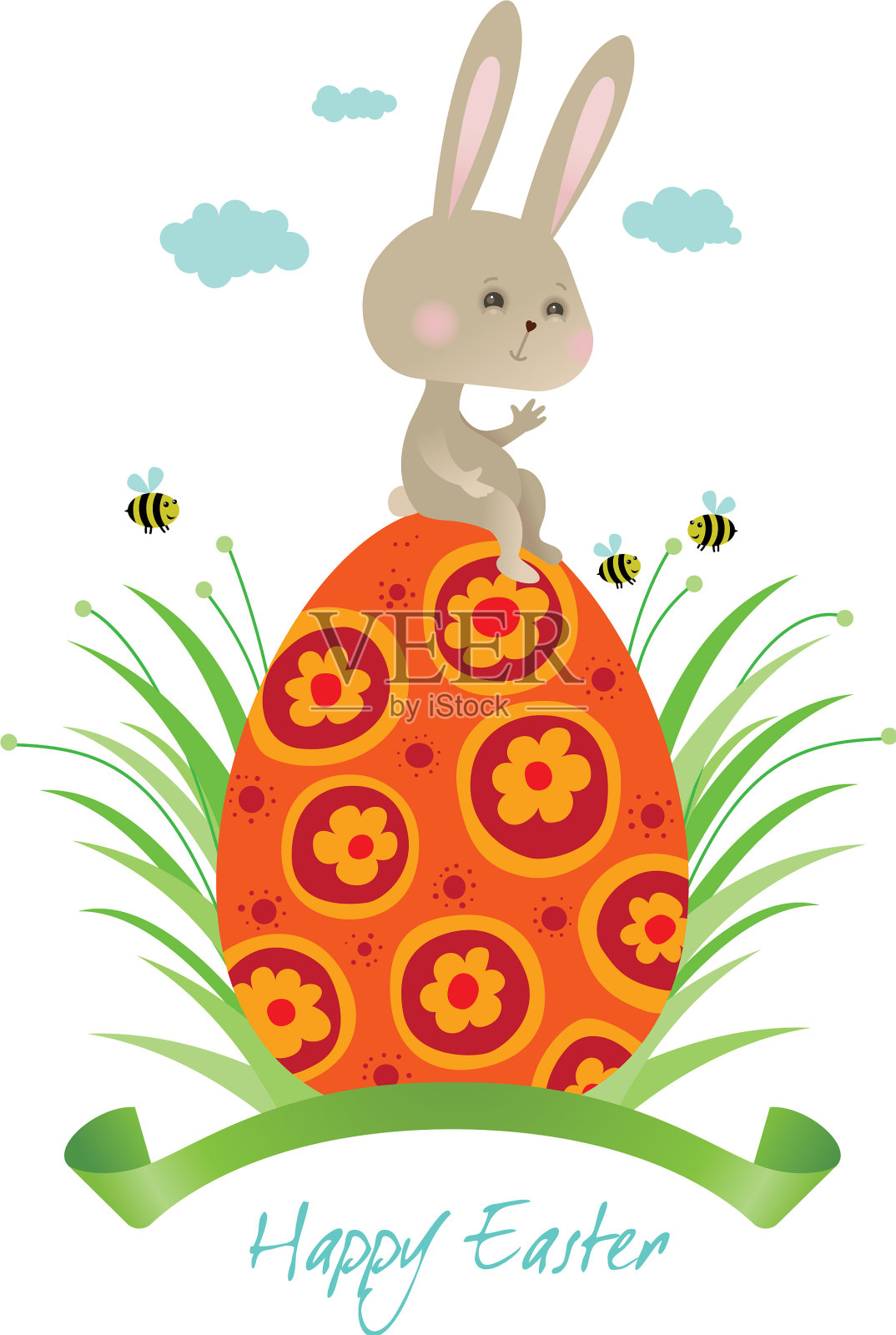 快乐的复活节兔子设计元素图片