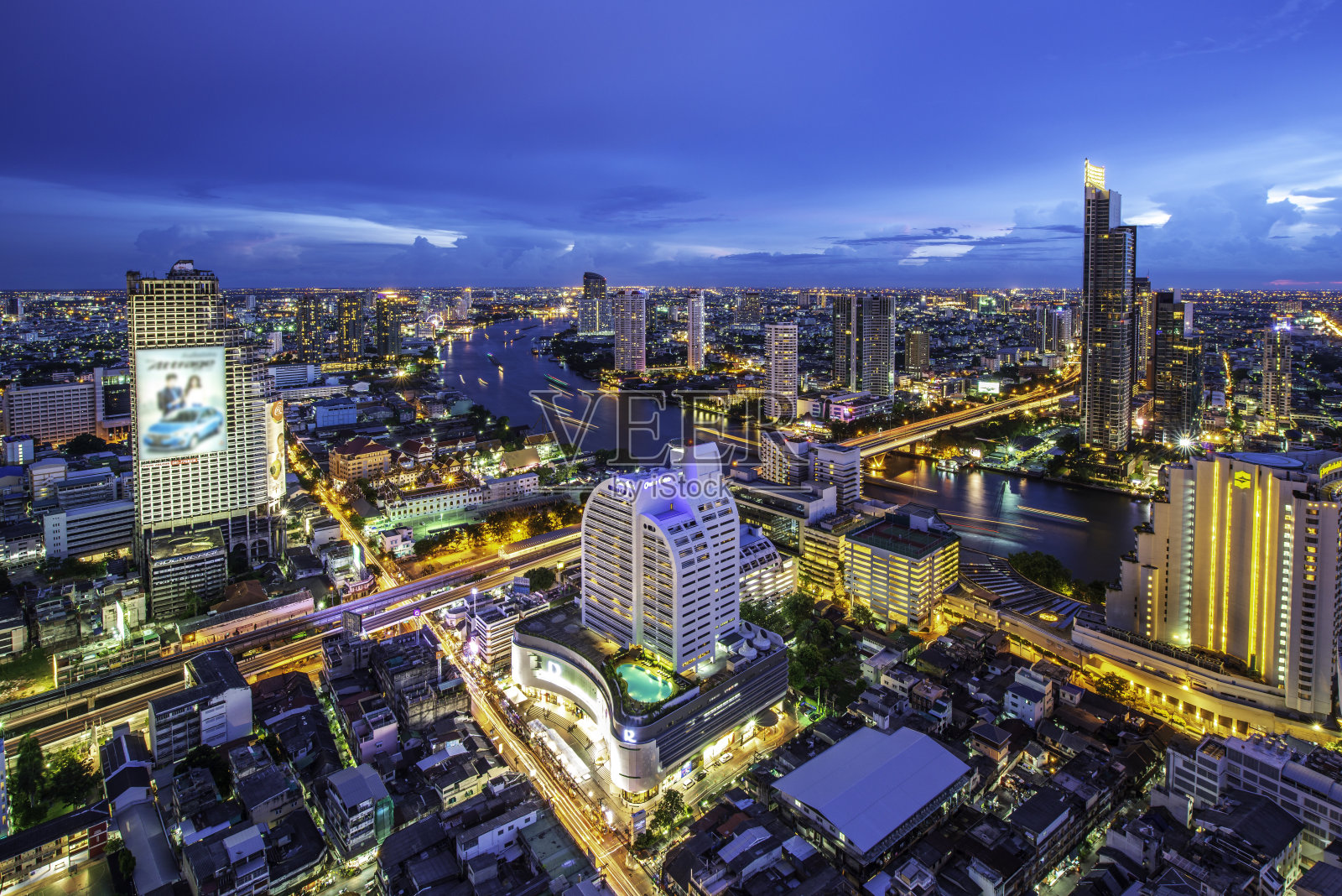 鸟瞰图的曼谷天际线泰国照片摄影图片