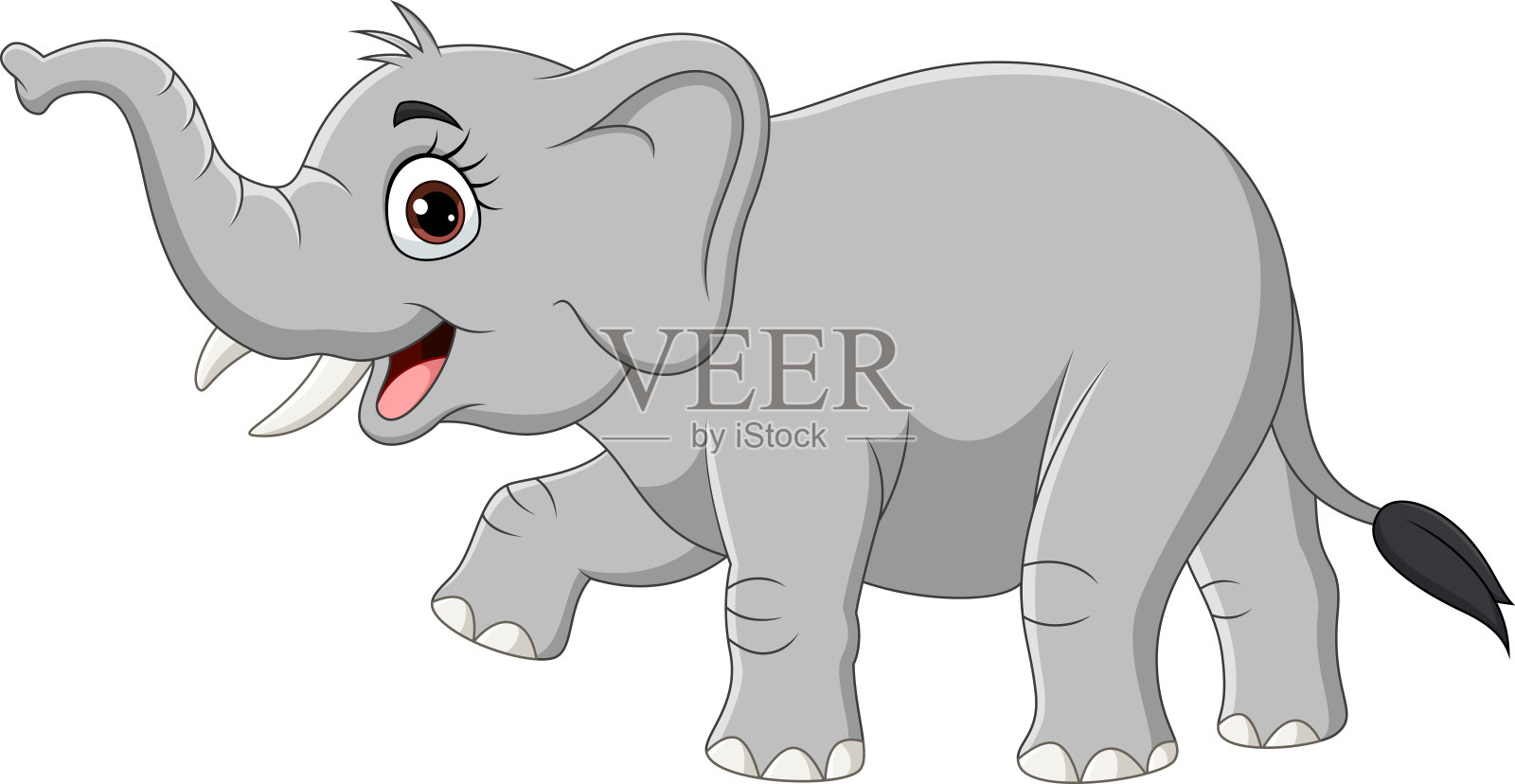 卡通大象孤立的白色背景设计元素图片