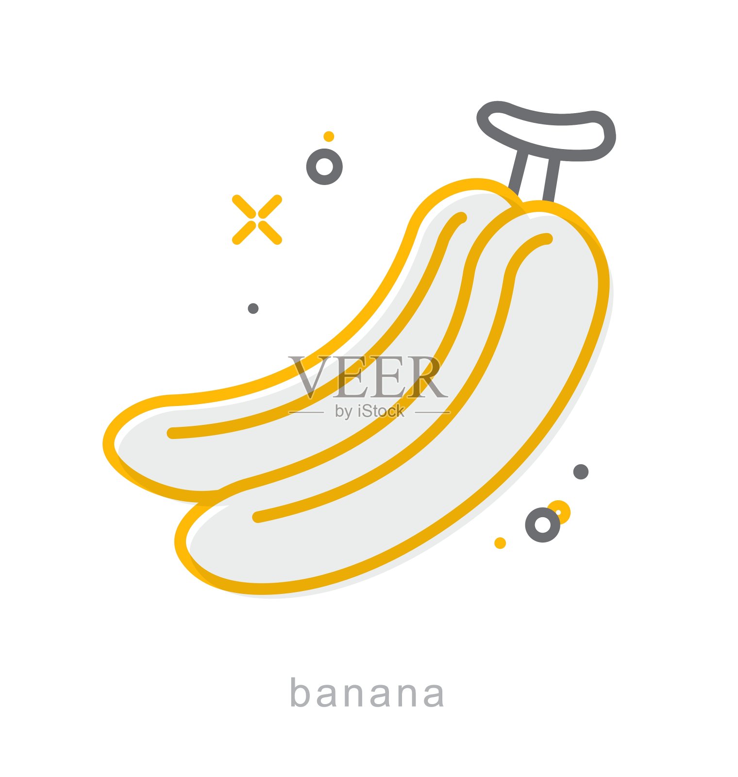 细线图标香蕉插画图片素材