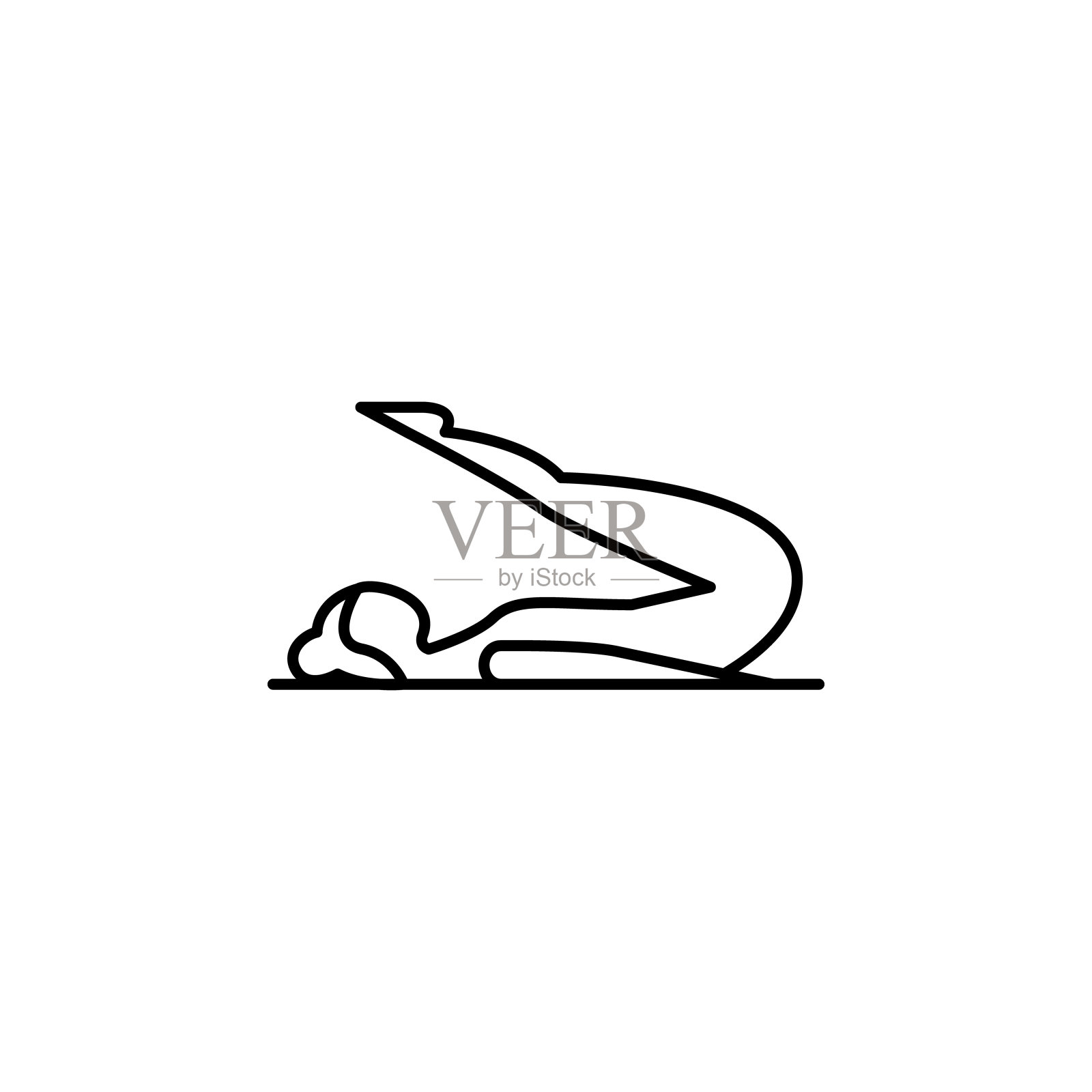 普拉提，瑜伽线插图图标上的白色背景设计元素图片