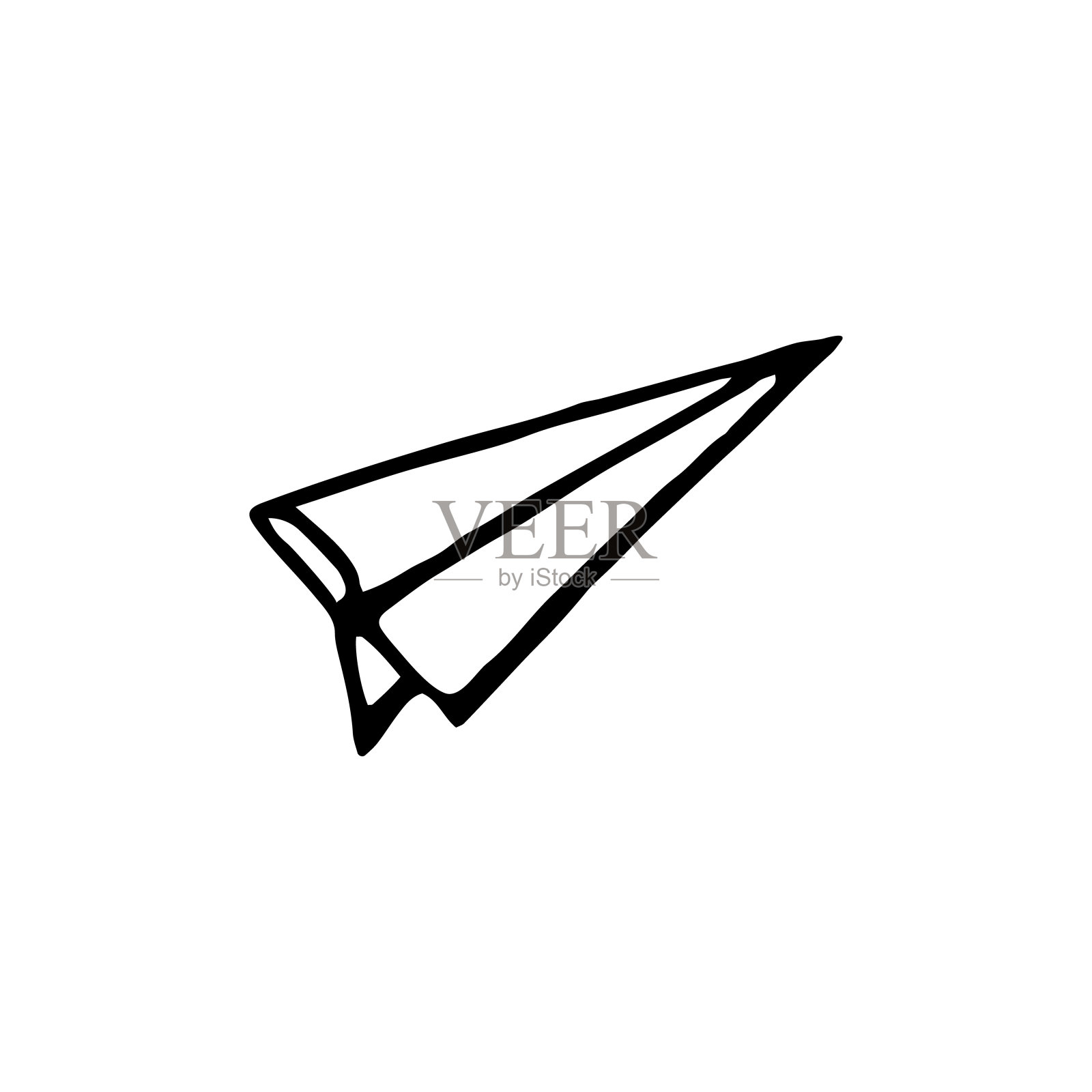 纸飞机矢量素描涂鸦风格。手绘矢量插图。设计元素图片