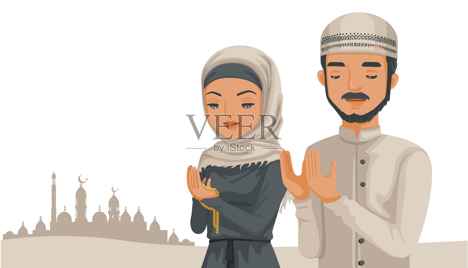 穆斯林插画图片素材