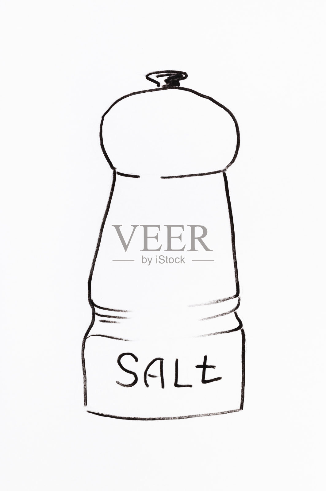 盐瓶手绘黑色毡尖笔插画图片素材