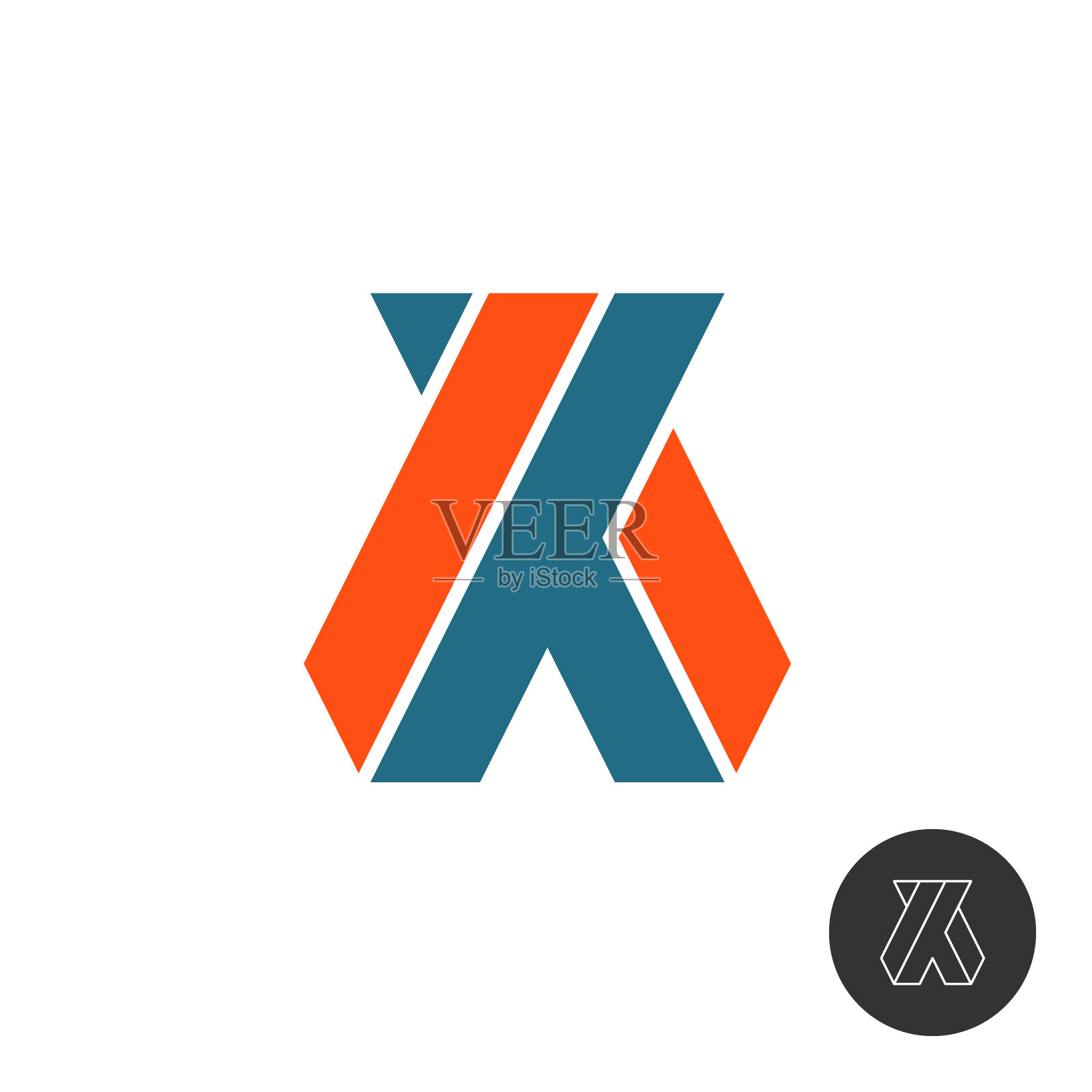 A和x的大写字母标志角ax或xa图标素材