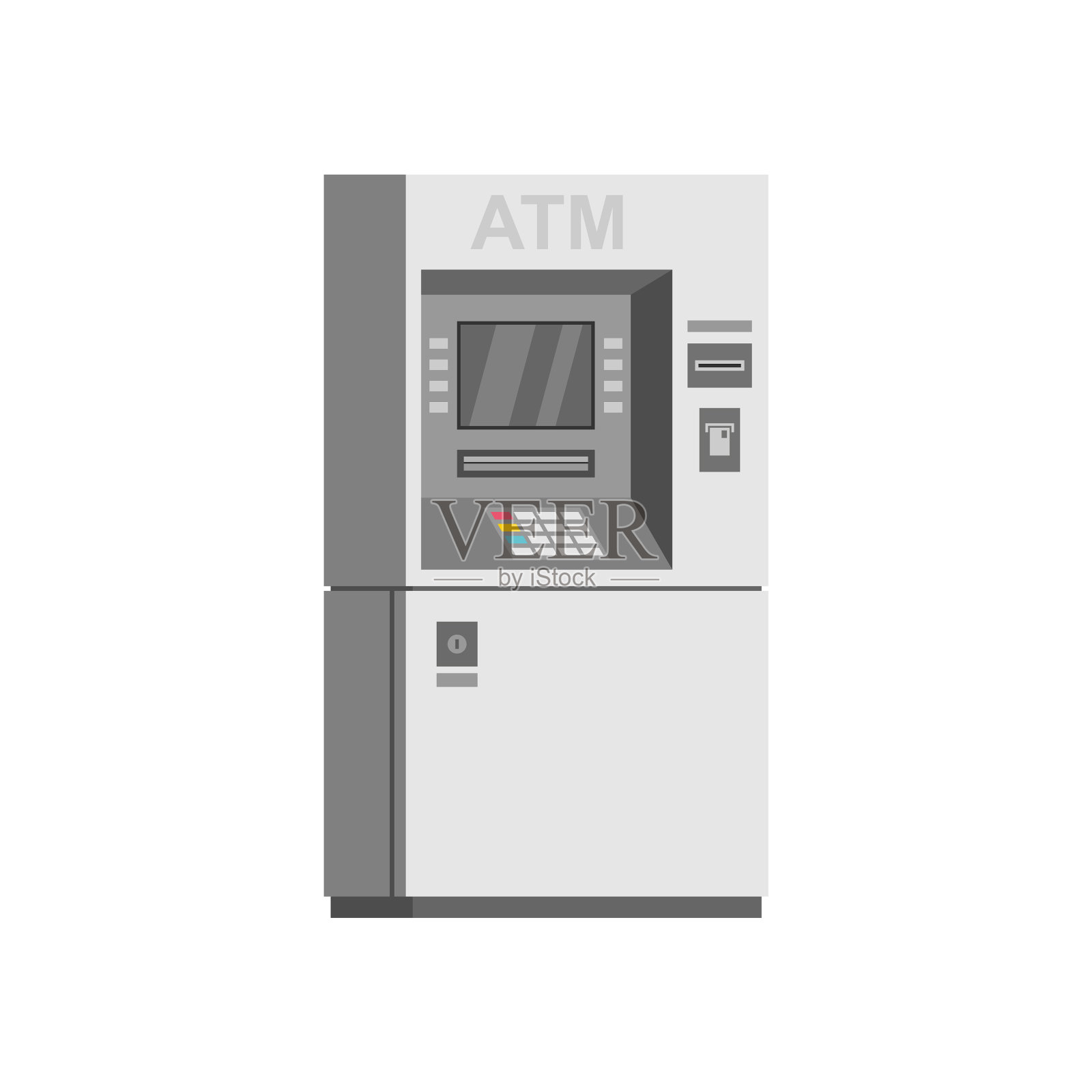 银行自动取款机插画图片素材