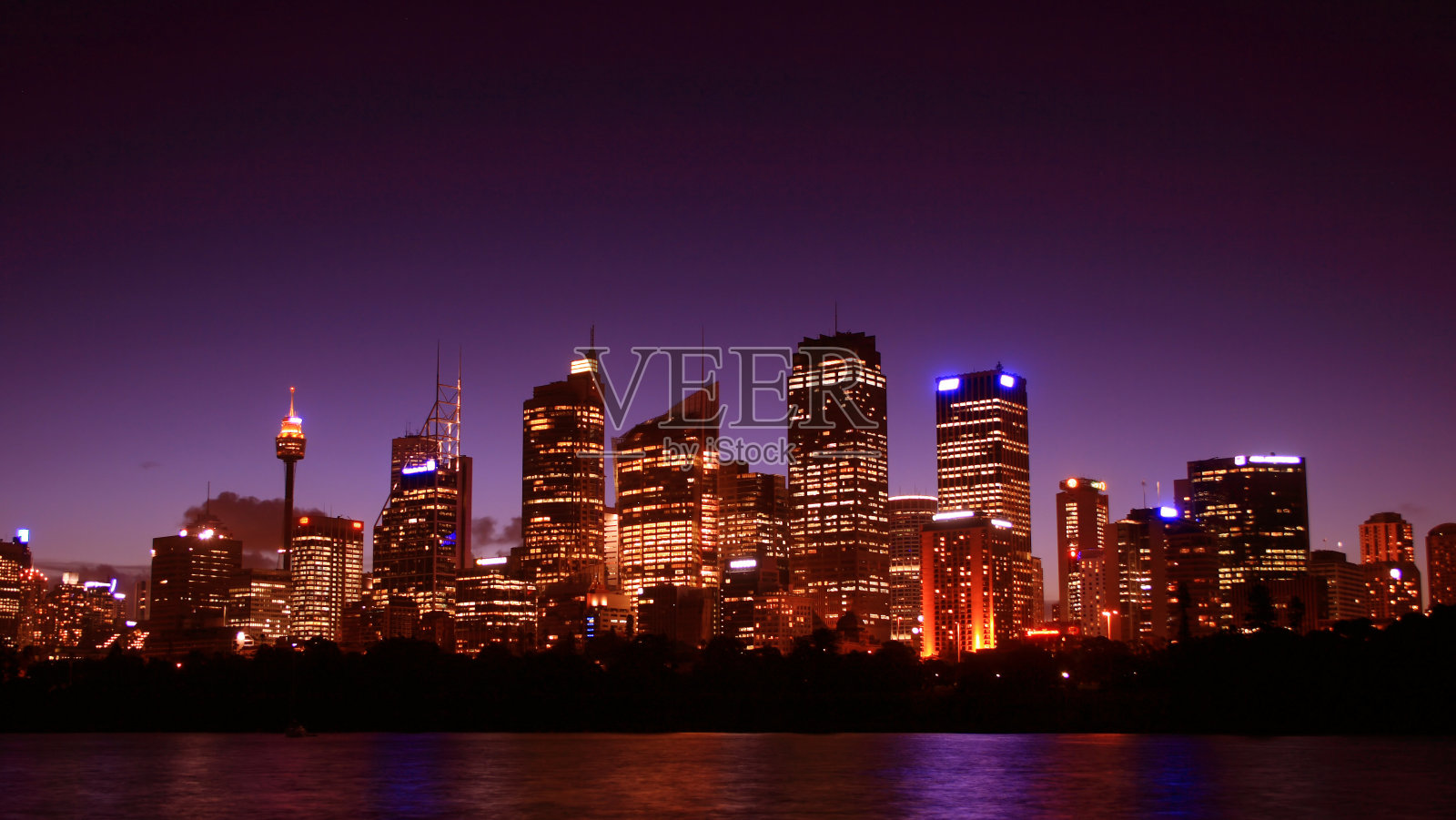 晚上的悉尼城市天际线照片摄影图片