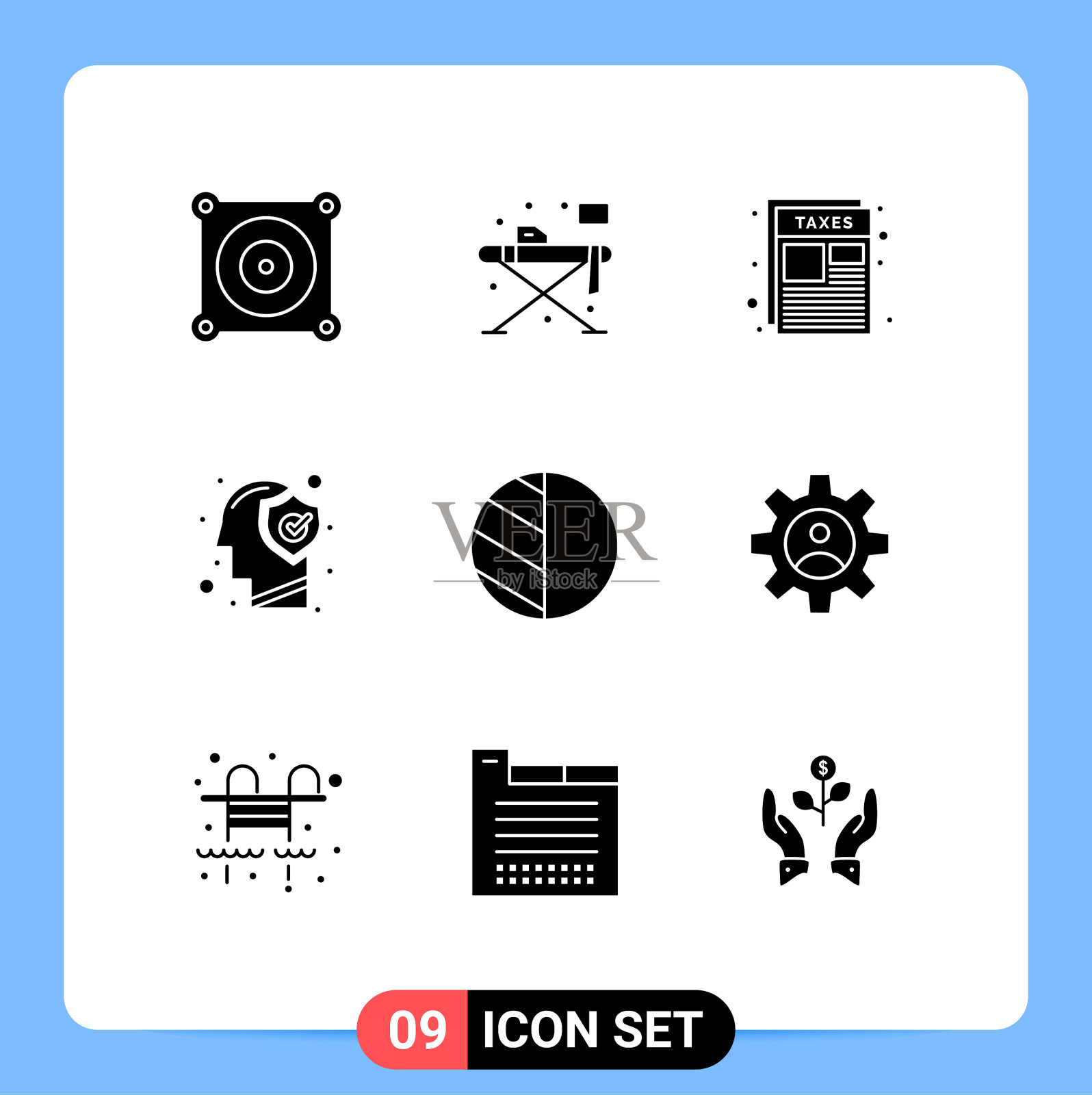 组9固体符号符号和符号图标素材