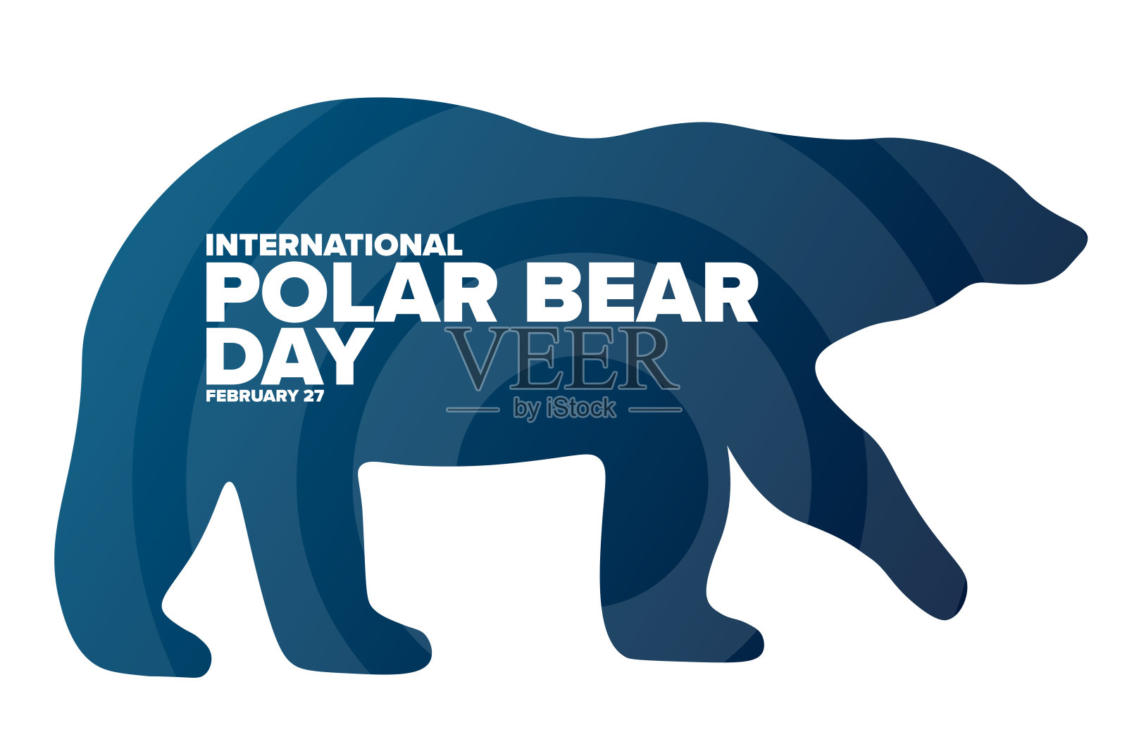 国际北极熊日。2月27日。节日的概念。模板背景，旗帜，卡片，海报与文字题词。向量EPS10插图。插画图片素材