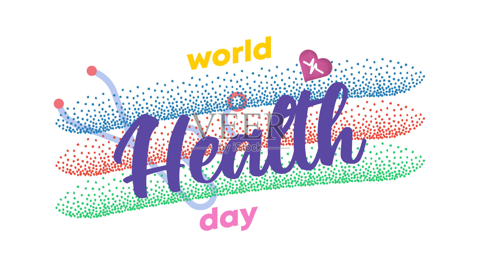 世界卫生日矢量图的地球和医疗工具。插画图片素材