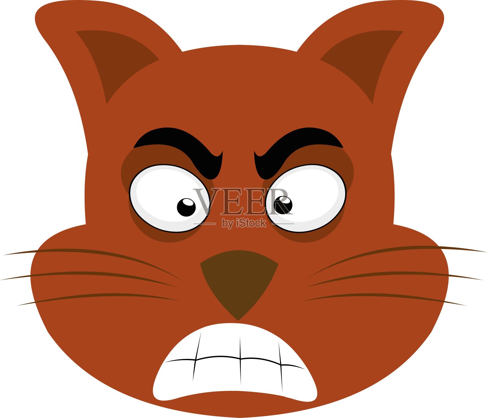 愤怒的猫 向量, 貼紙剪貼畫卡通貓, 橙色的臉, 表情憤怒向量圖案素材免費下載，PNG，EPS和AI素材下載 - Pngtree