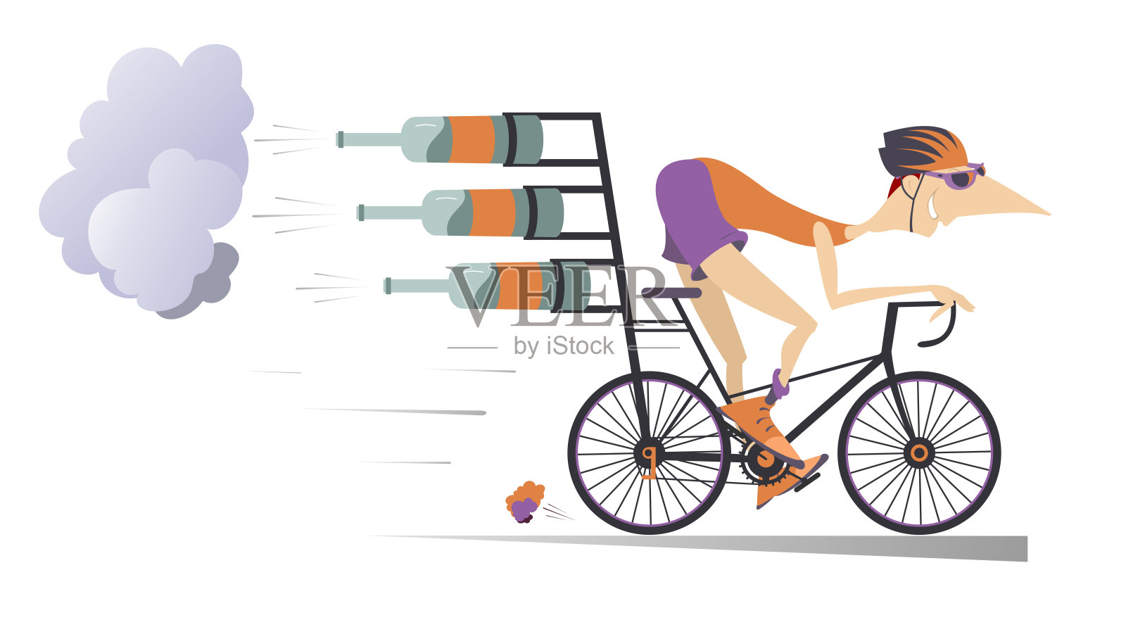卡通男子骑自行车插图插画图片素材