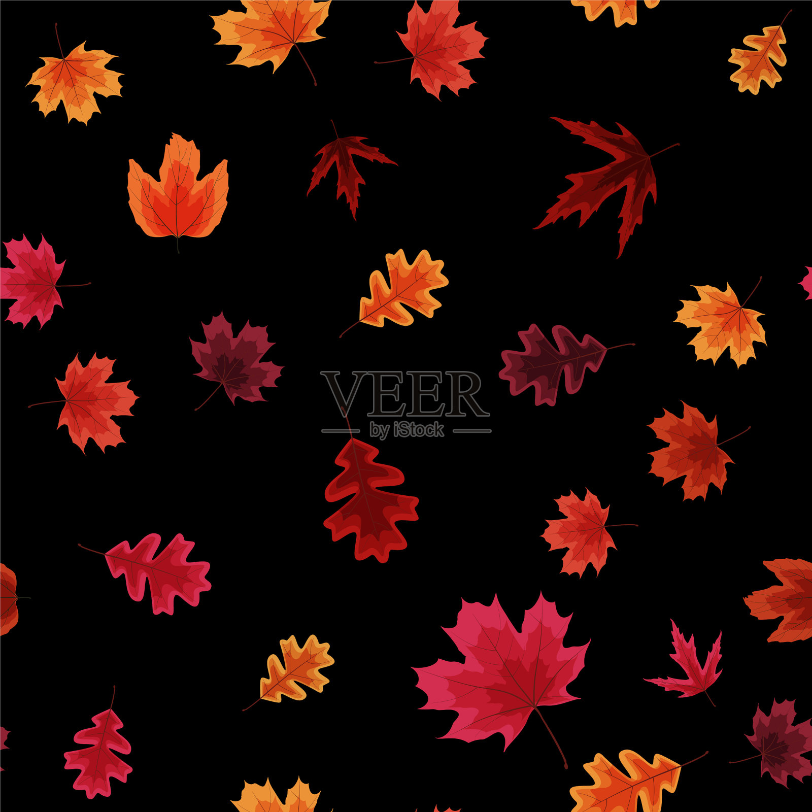 秋天的落叶无缝图案背景背景图片素材