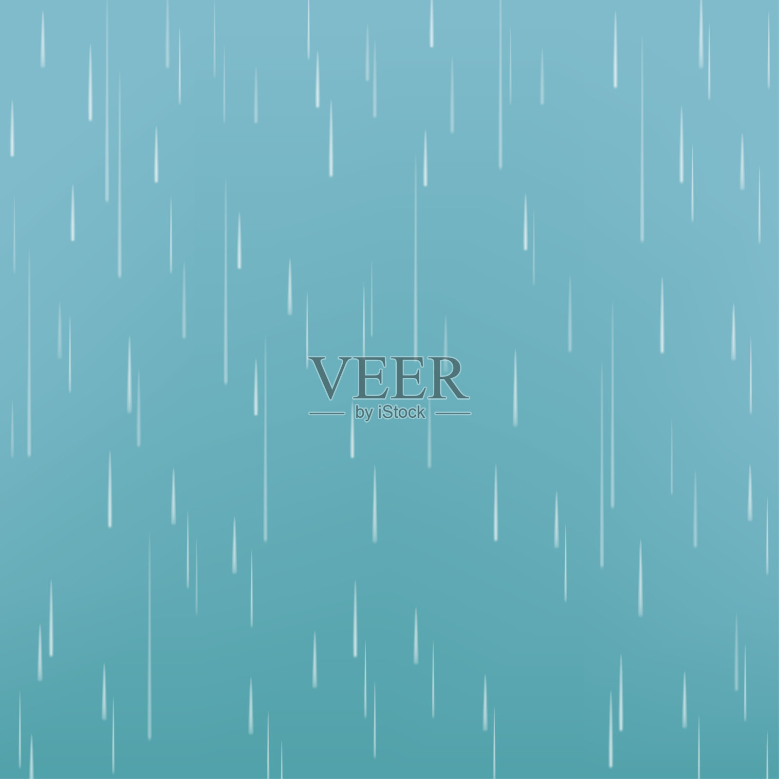 雨滴孤立在蓝色背景。插画图片素材