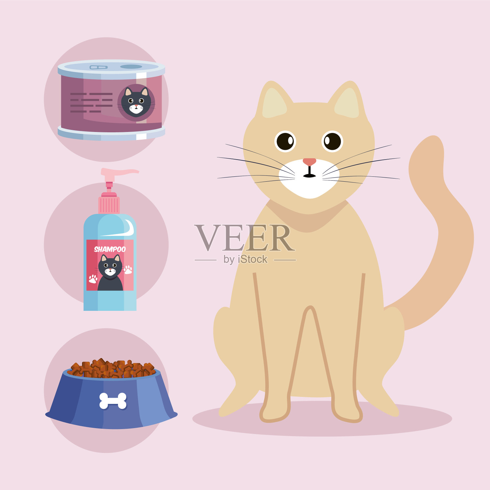 猫和宠物店插画图片素材