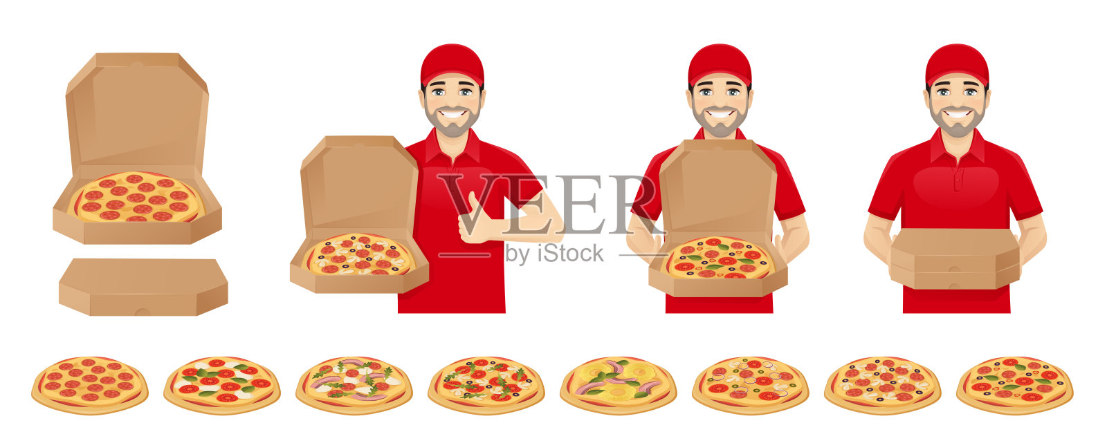 披萨外卖套装设计元素图片