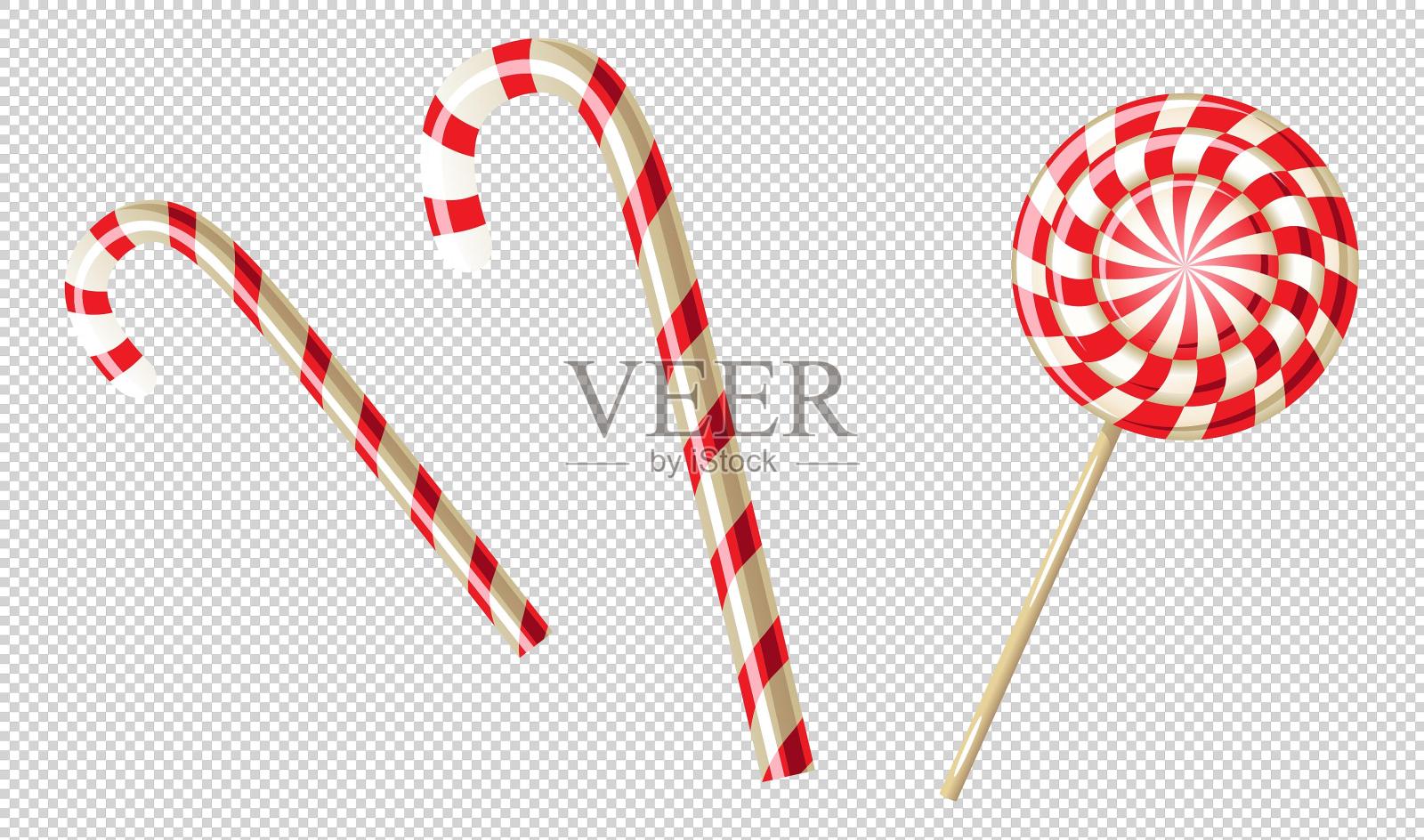 卡通圣诞棍子糖果设计元素图片