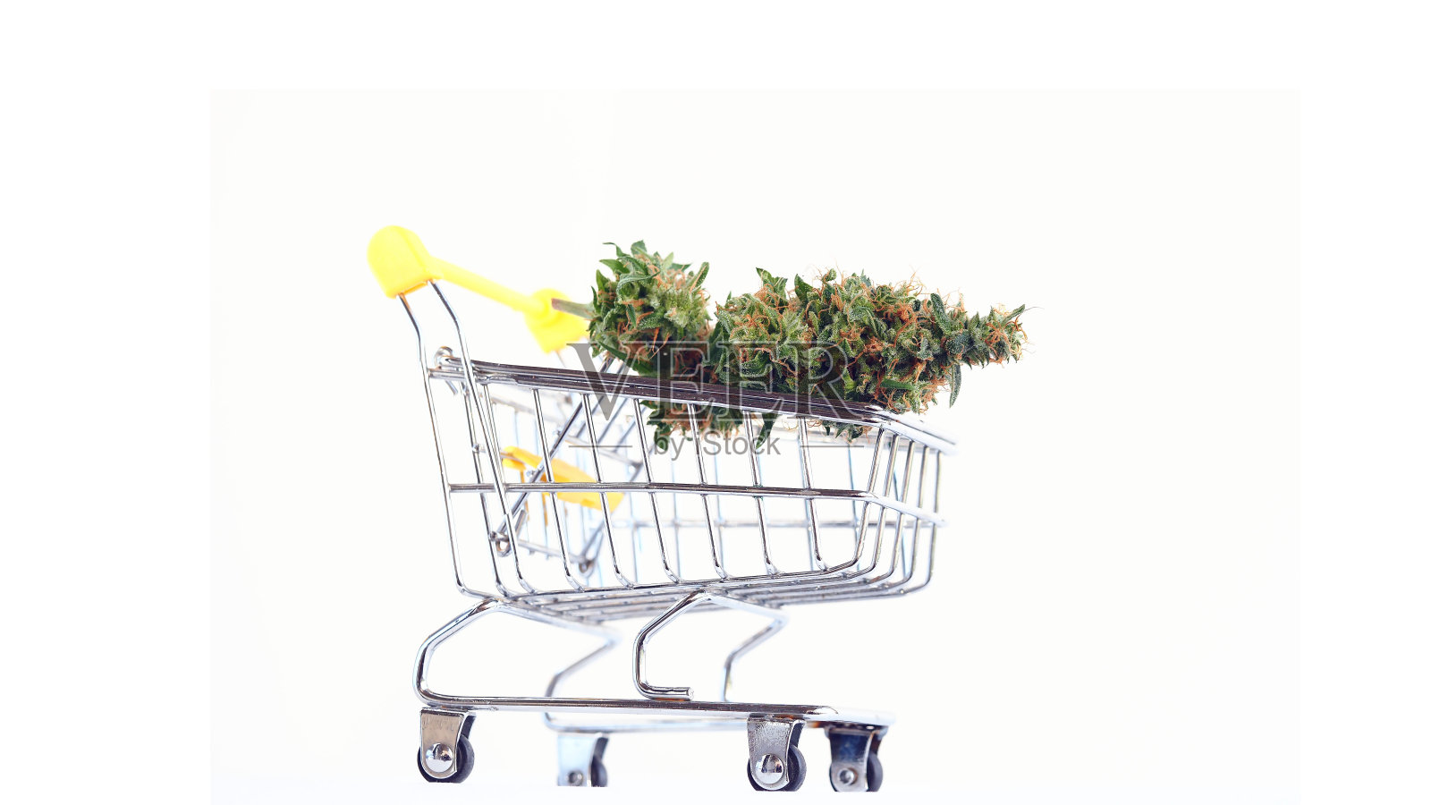 超市手推车大麻药用大麻油CBD照片摄影图片