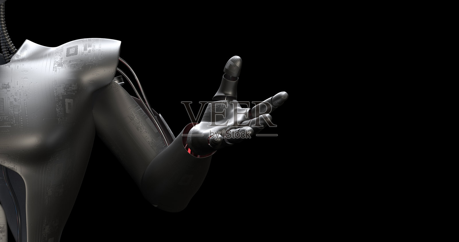 仿生机器人的手臂。先进的技术。人工智能人形。照片摄影图片
