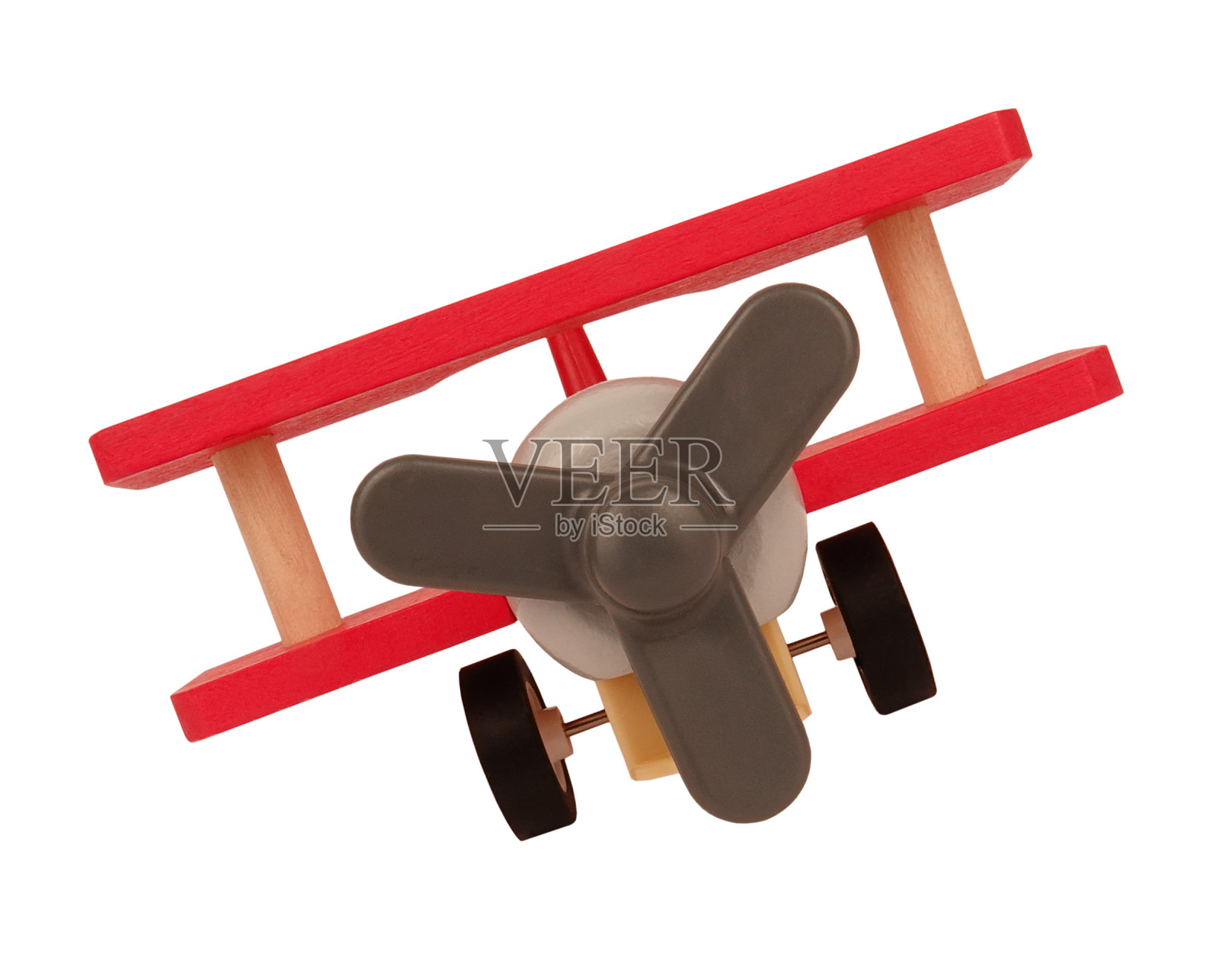 木制古董飞机玩具孤立在白色背景。童年记忆的概念照片摄影图片