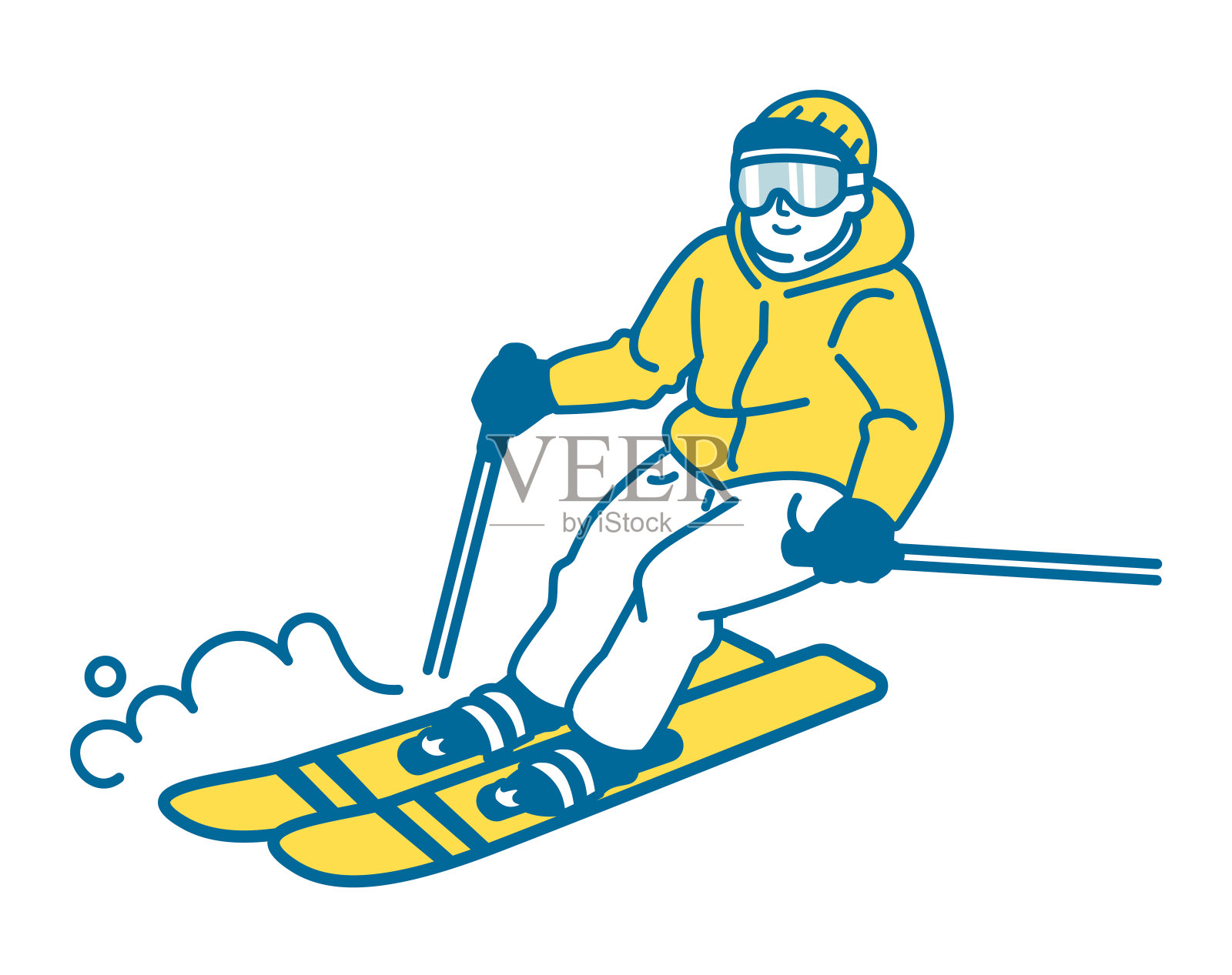 人滑雪插画图片素材