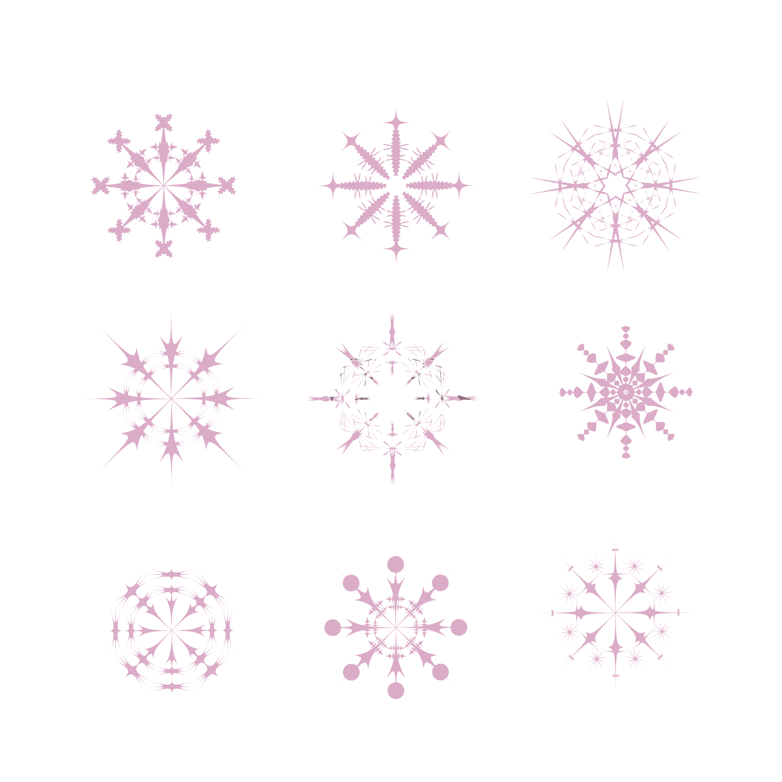粉色冬天雪花元素设计元素图片
