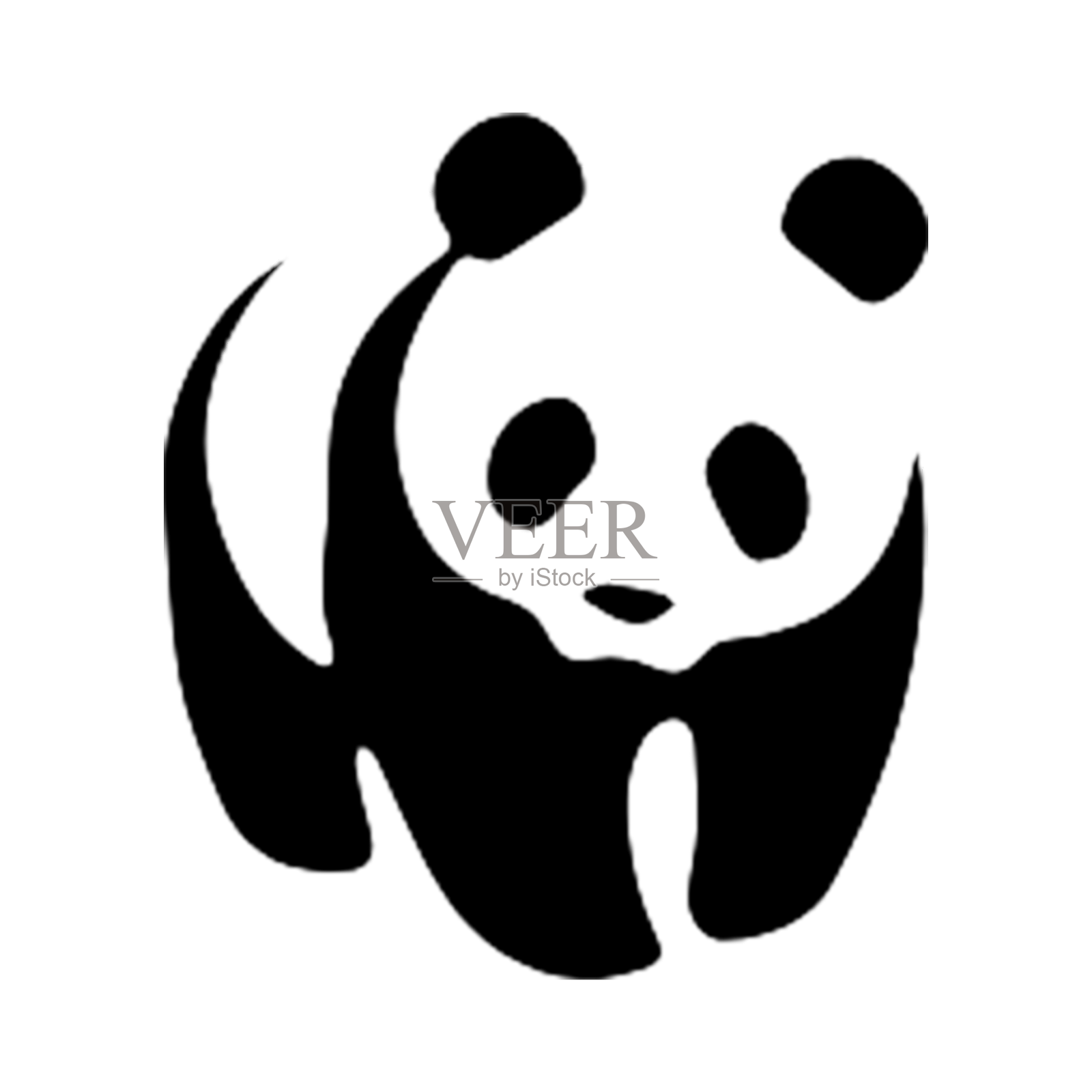 黑白简笔画熊猫设计元素图片