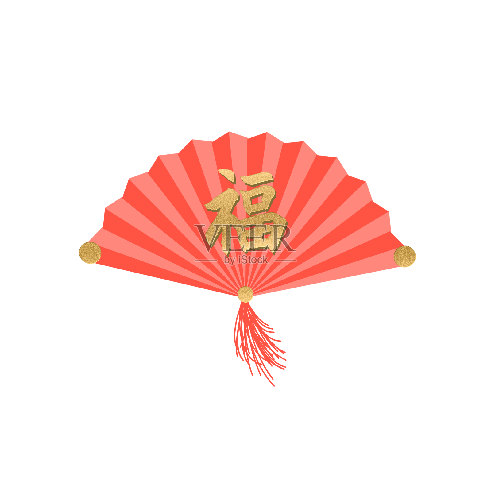 春节福字折扇设计元素图片