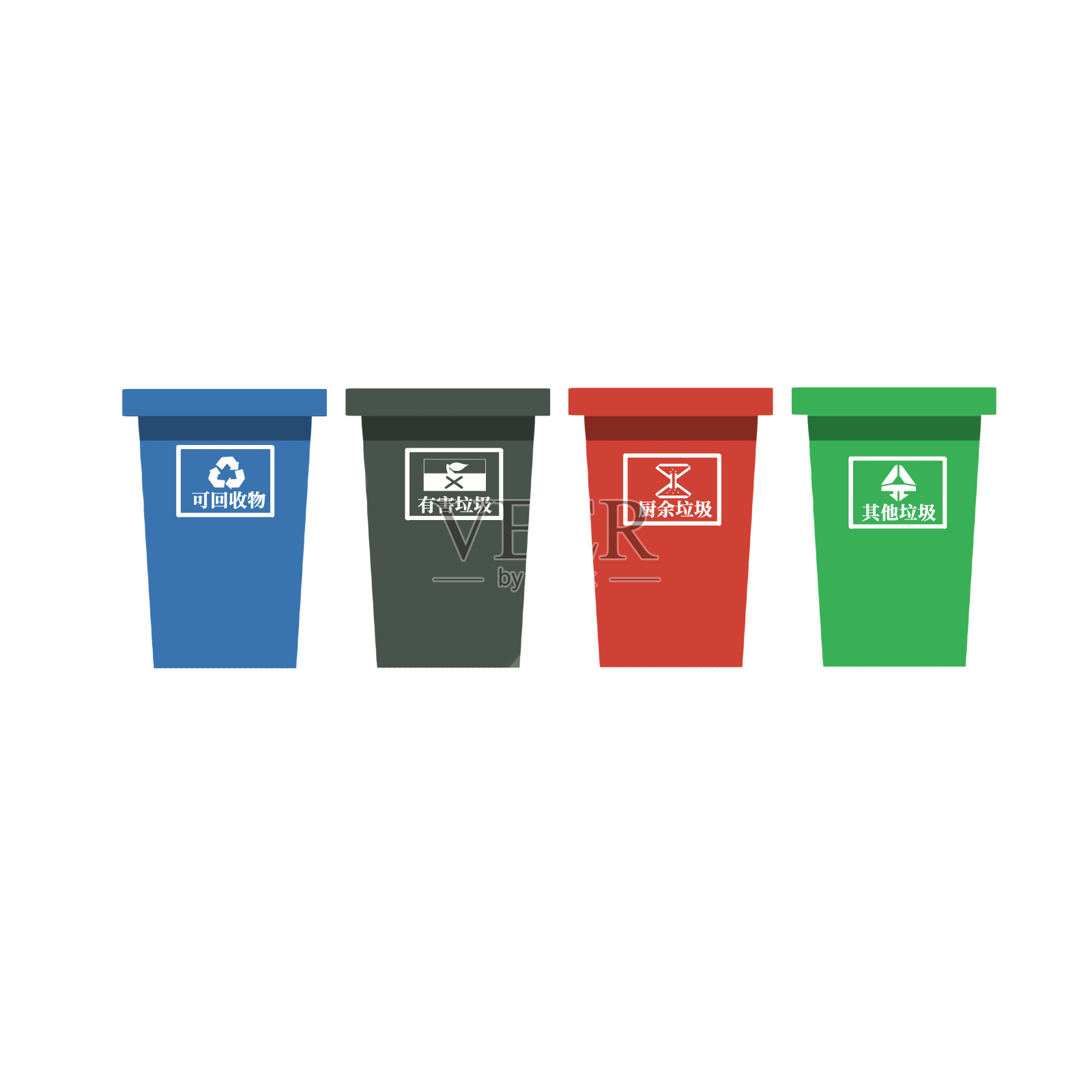 垃圾分类环保垃圾桶设计元素图片