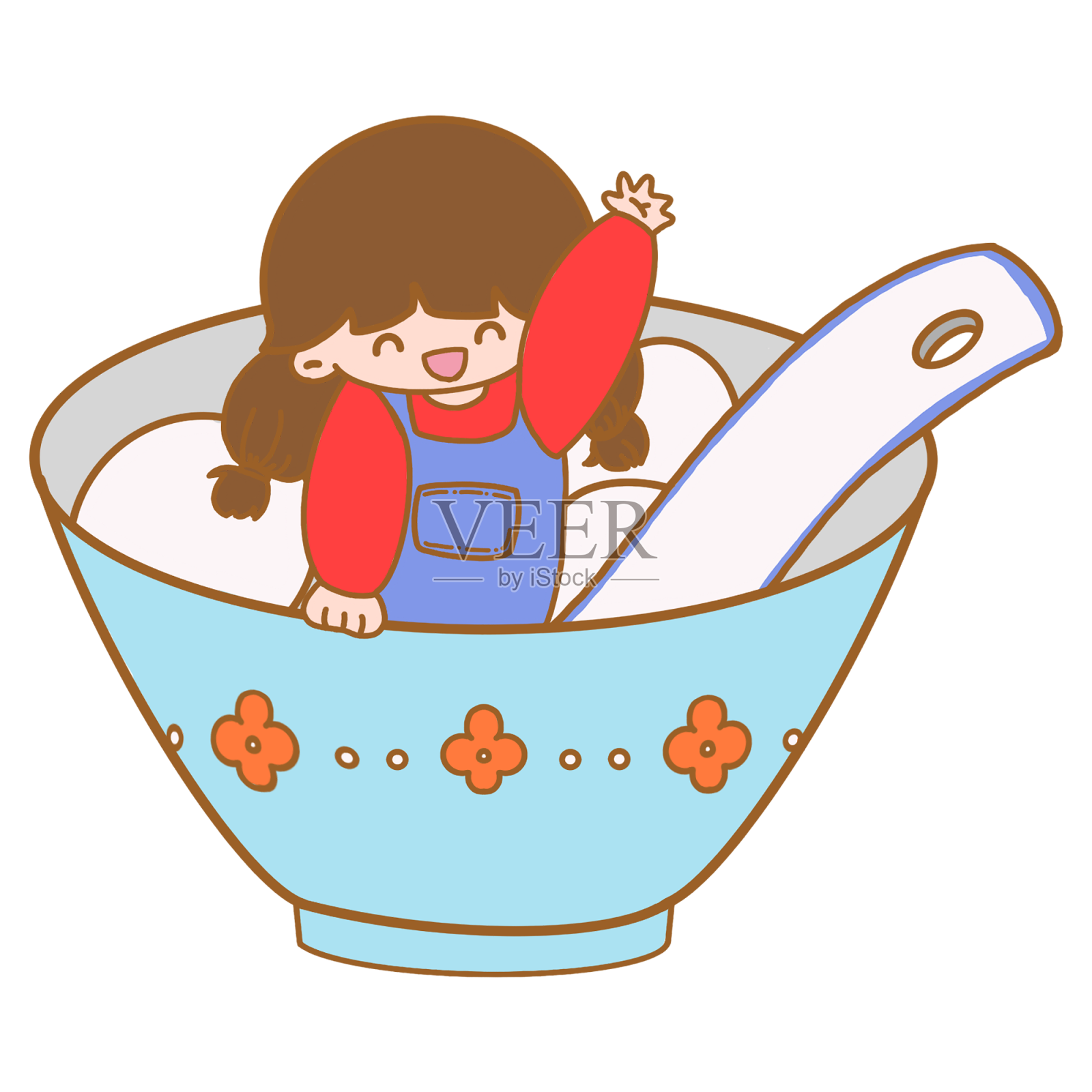 汤圆碗里的小女孩设计元素图片