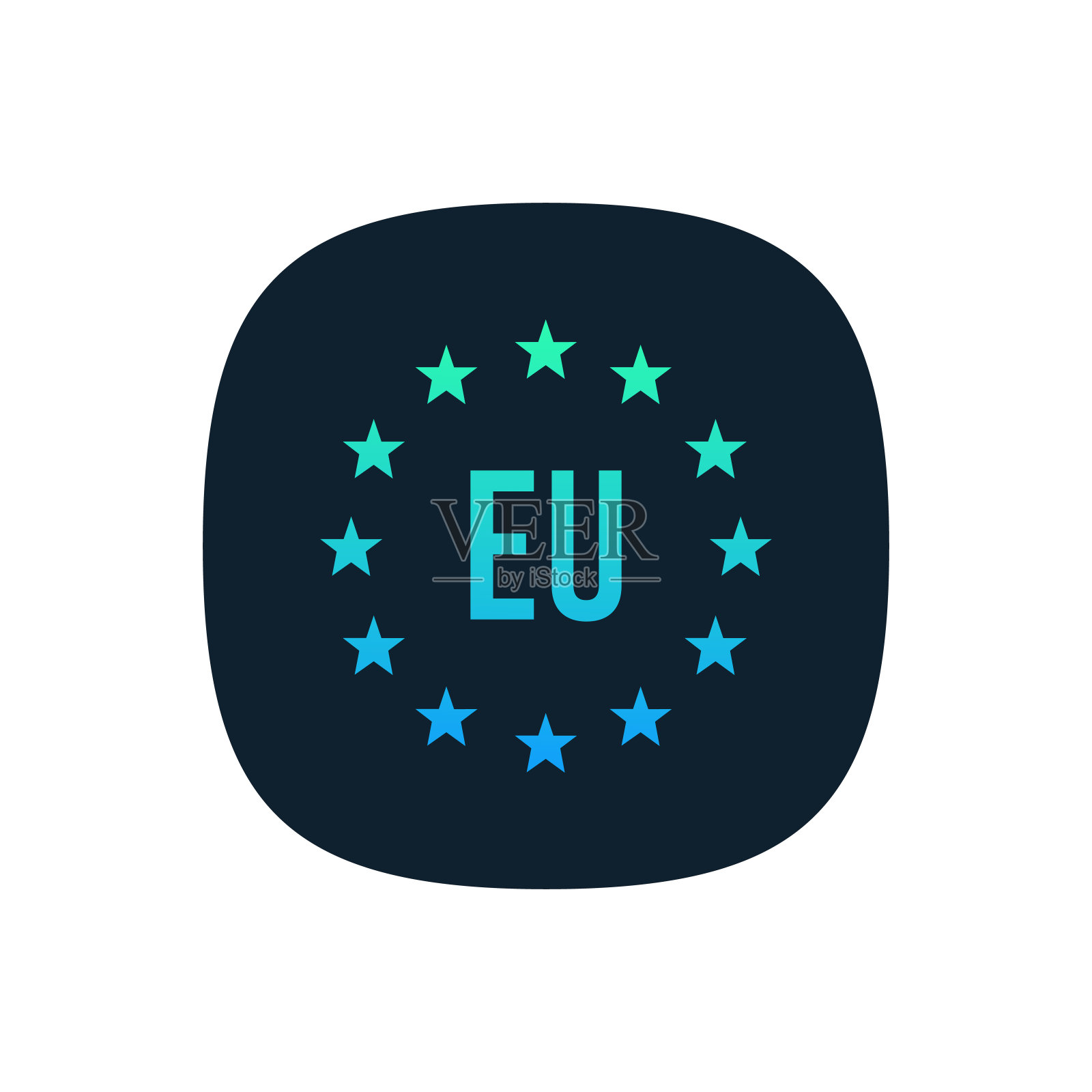 欧盟旗帜欧盟按钮。股票矢量插图孤立在白色背景上插画图片素材