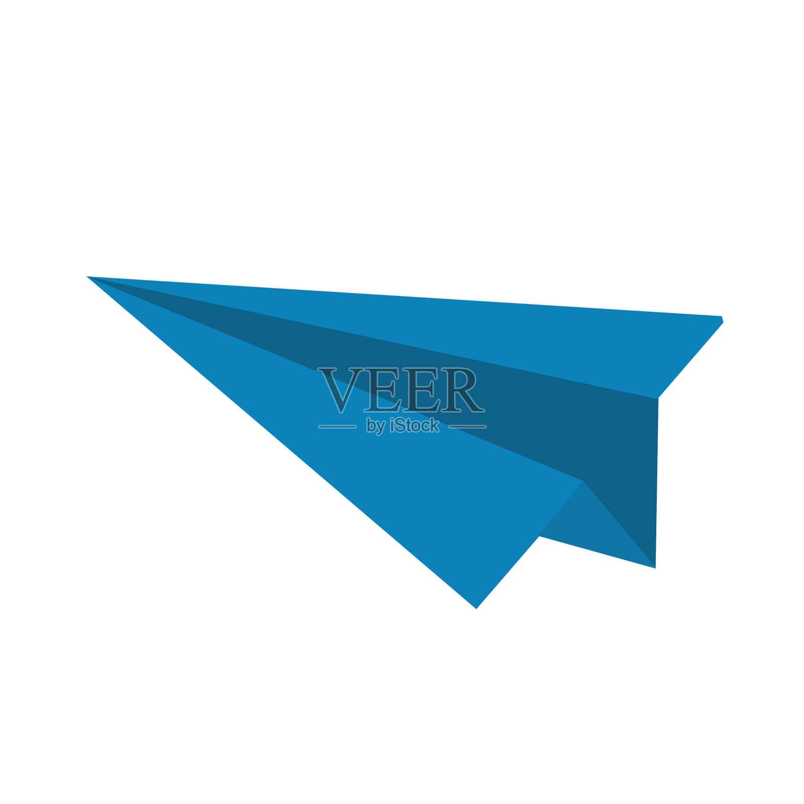 蓝色折纸飞机设计元素图片