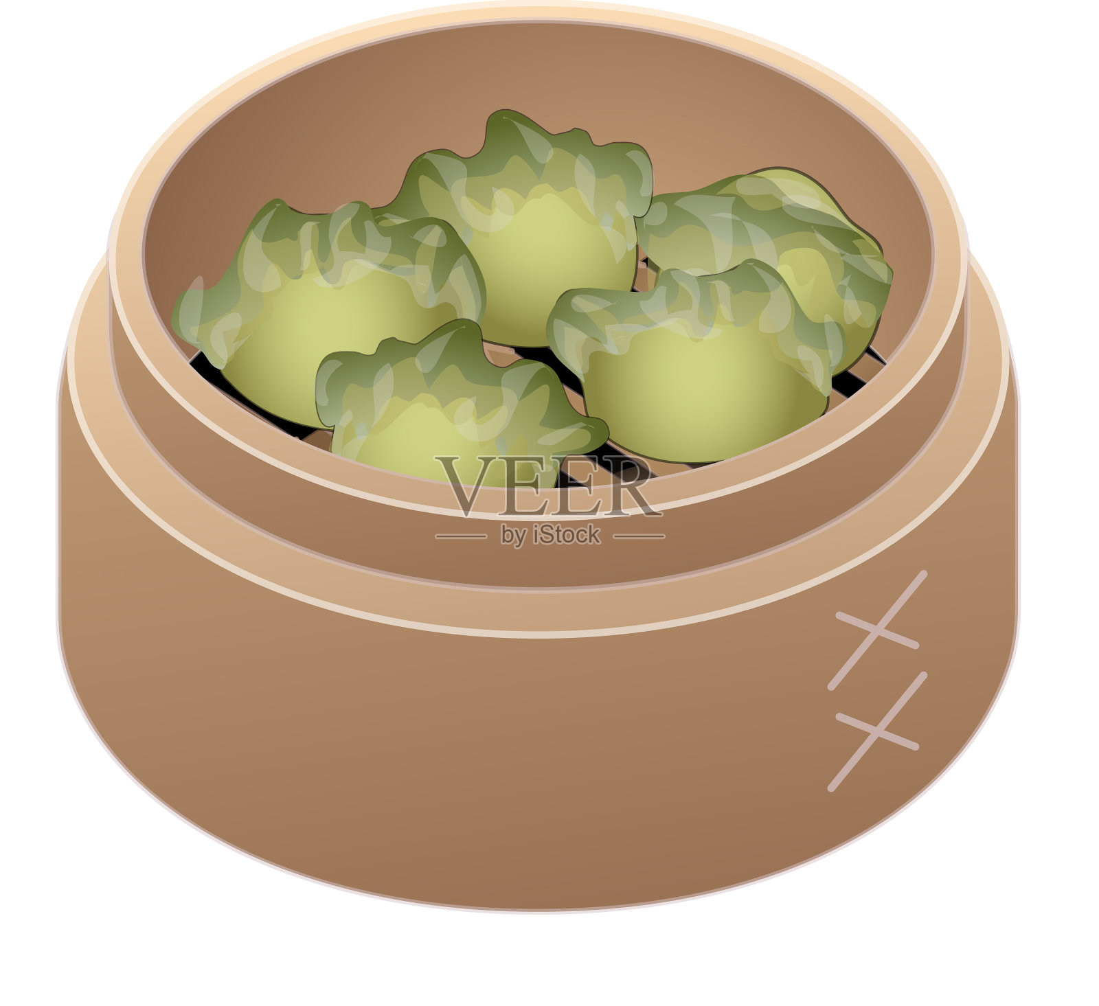 绿色饺子图标卡通传统设计元素图片