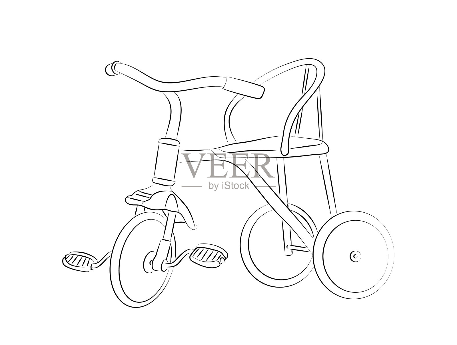 自行车重构素描-图库-五毛网